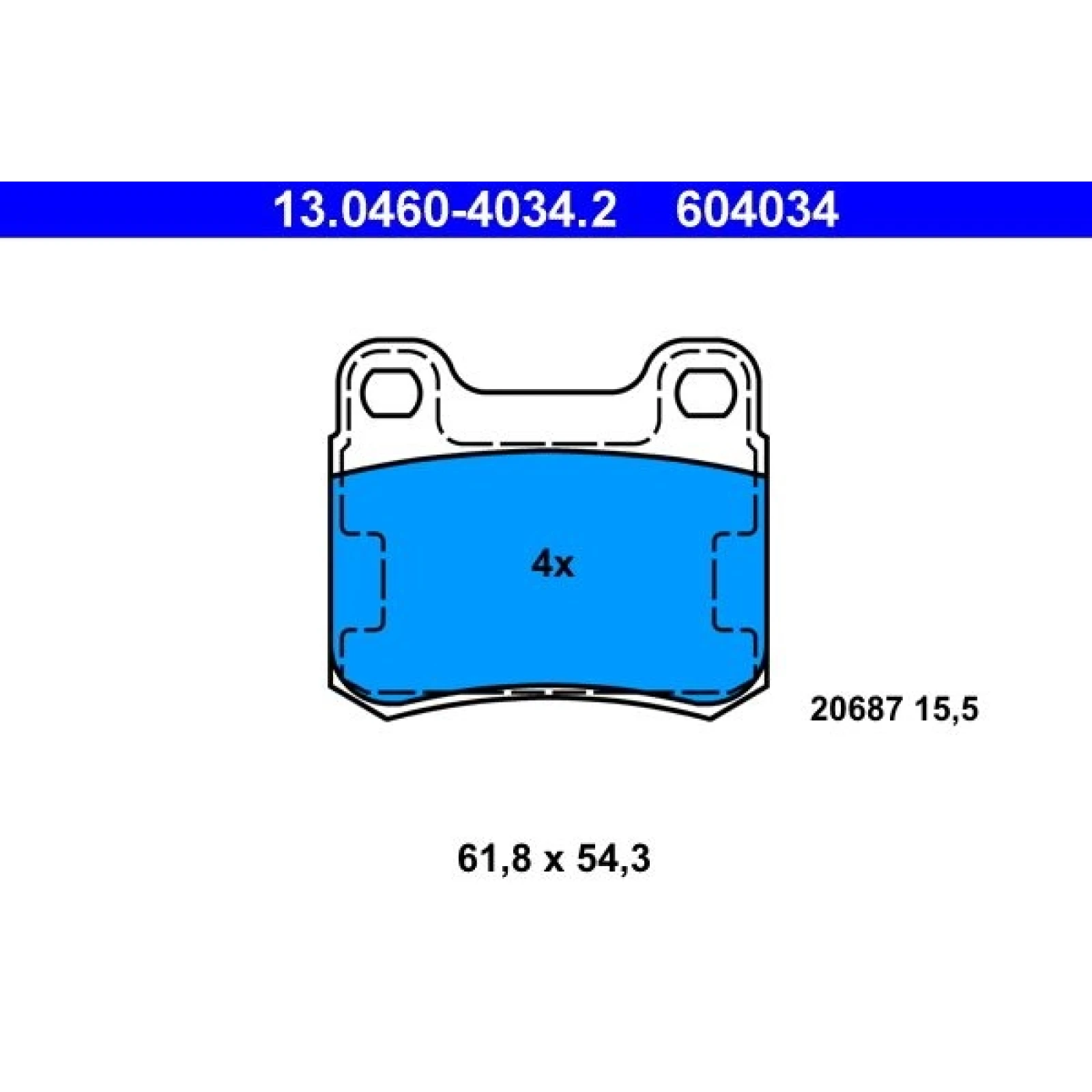 Bremsbelagsatz Db T. W124/W201/W202 84-00 13.0460-4034.2