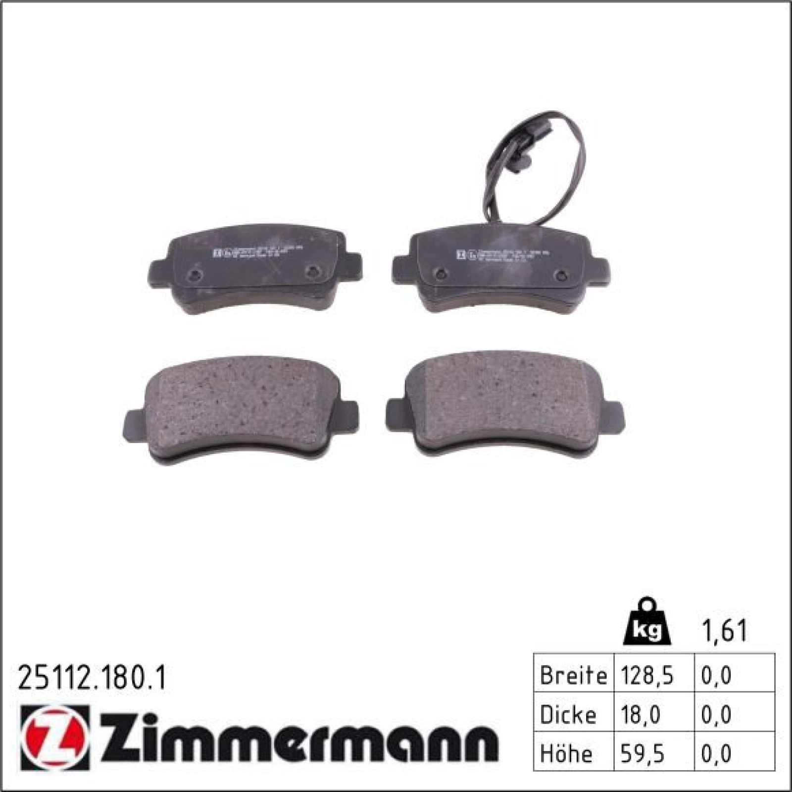 ZIMMERMANN Bremsbeläge 25112.180.1
