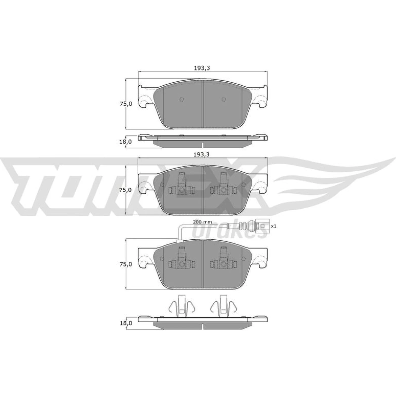 TOMEX brakes Bremsbelagsatz, Scheibenbremse TX 16-46