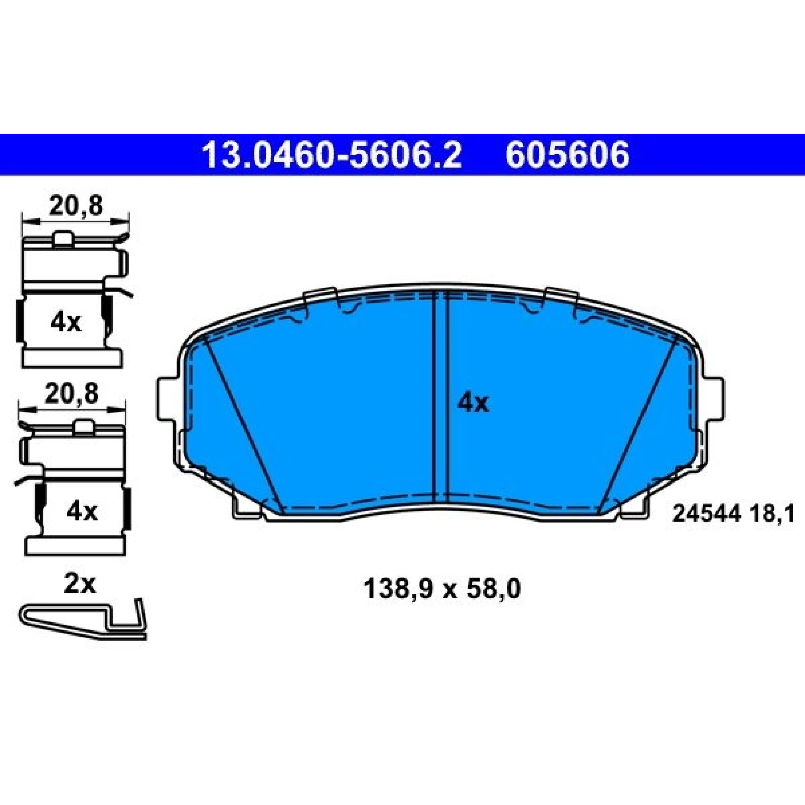 Bremsbelagsatz Mazda P. Cx-7/Cx-9 07 13.0460-5606.2