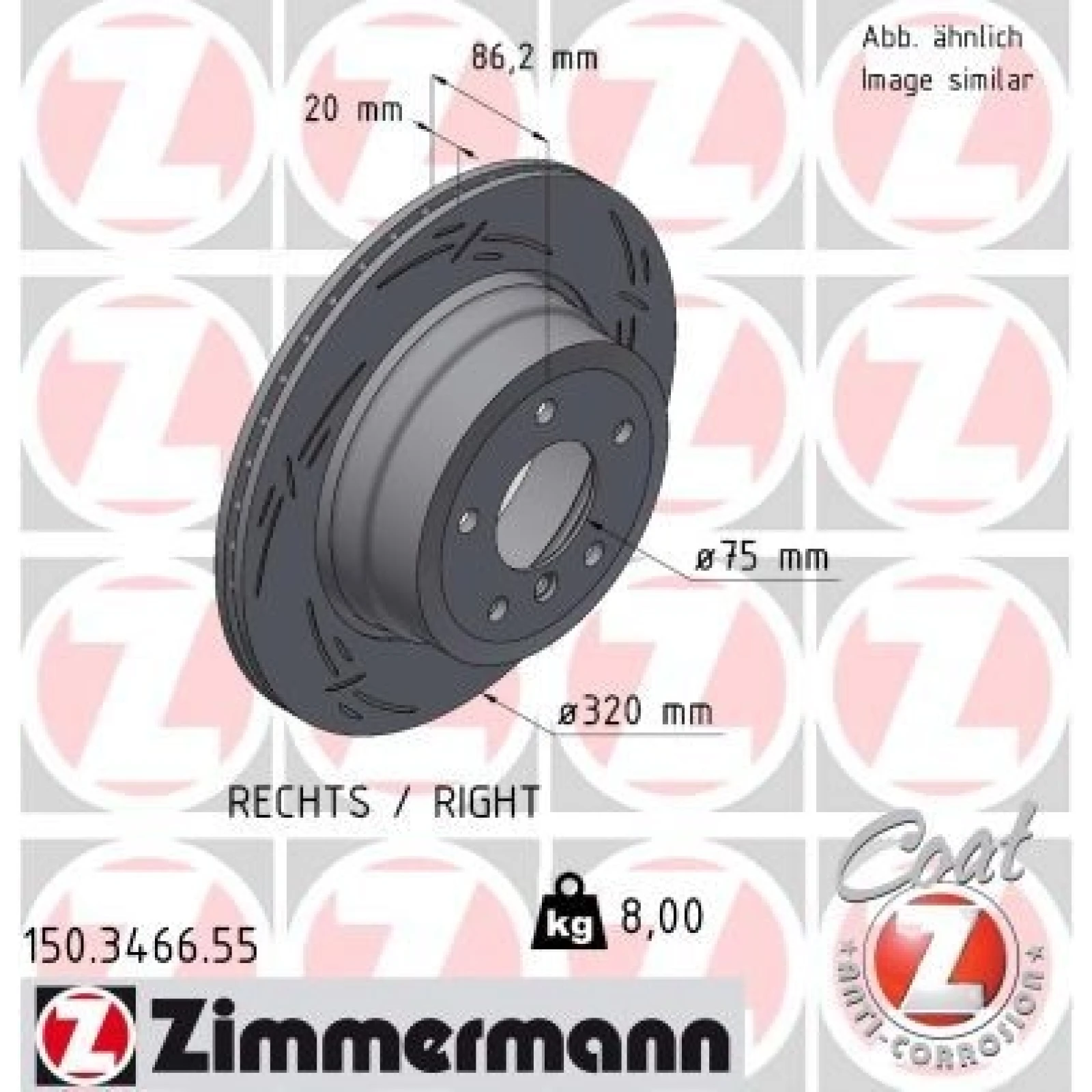 ZIMMERMANN Bremsscheibe 150.3466.55