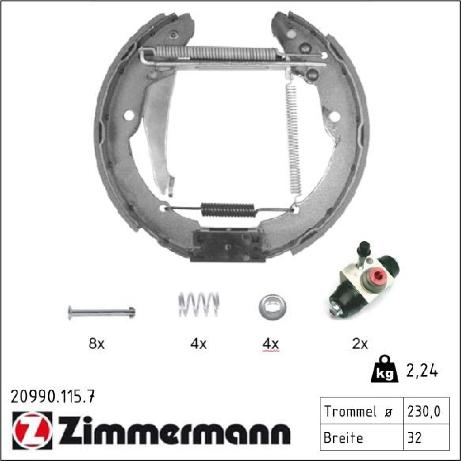 ZIMMERMANN Bremsbacken 20990.115.7