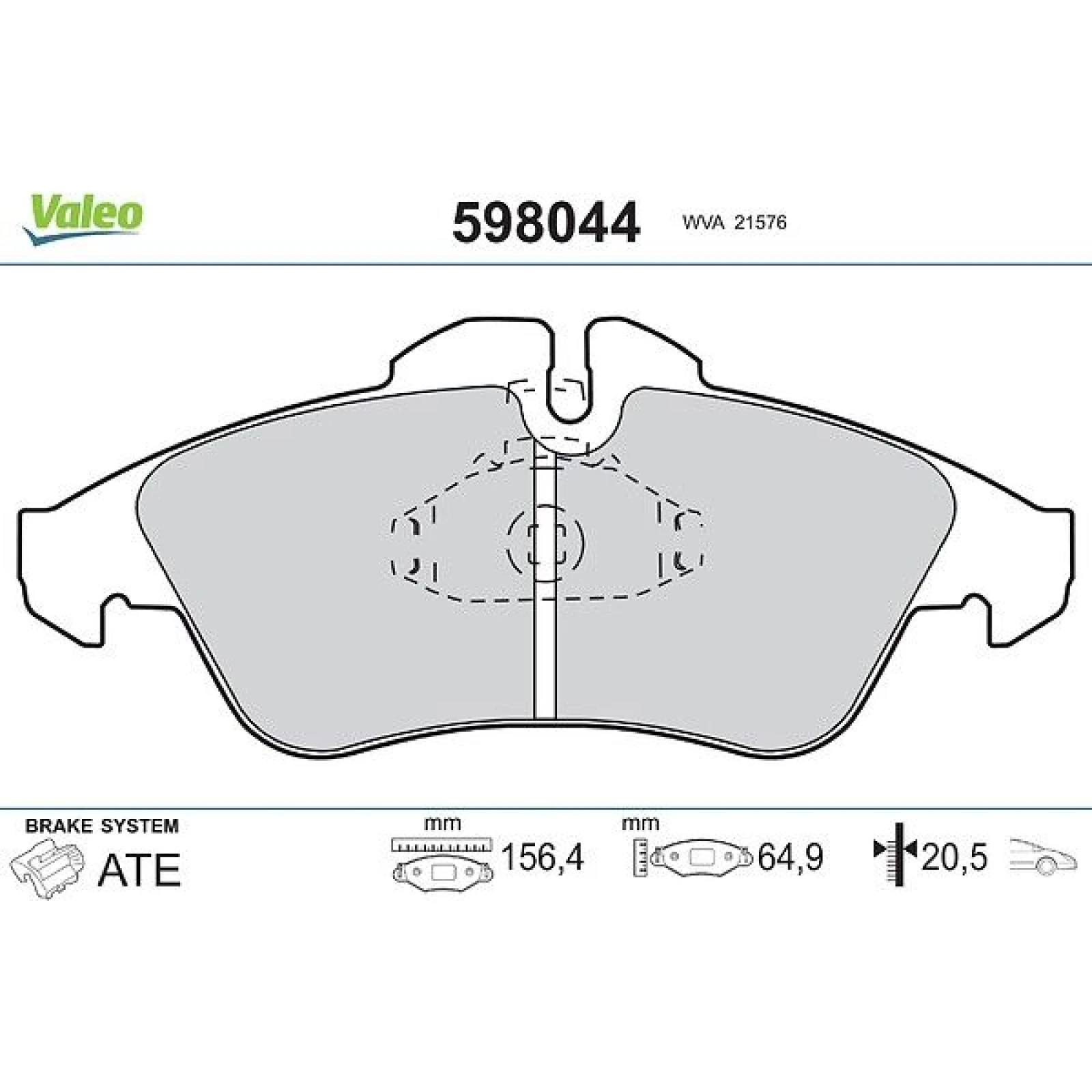 VALEO Bremsbeläge 598044