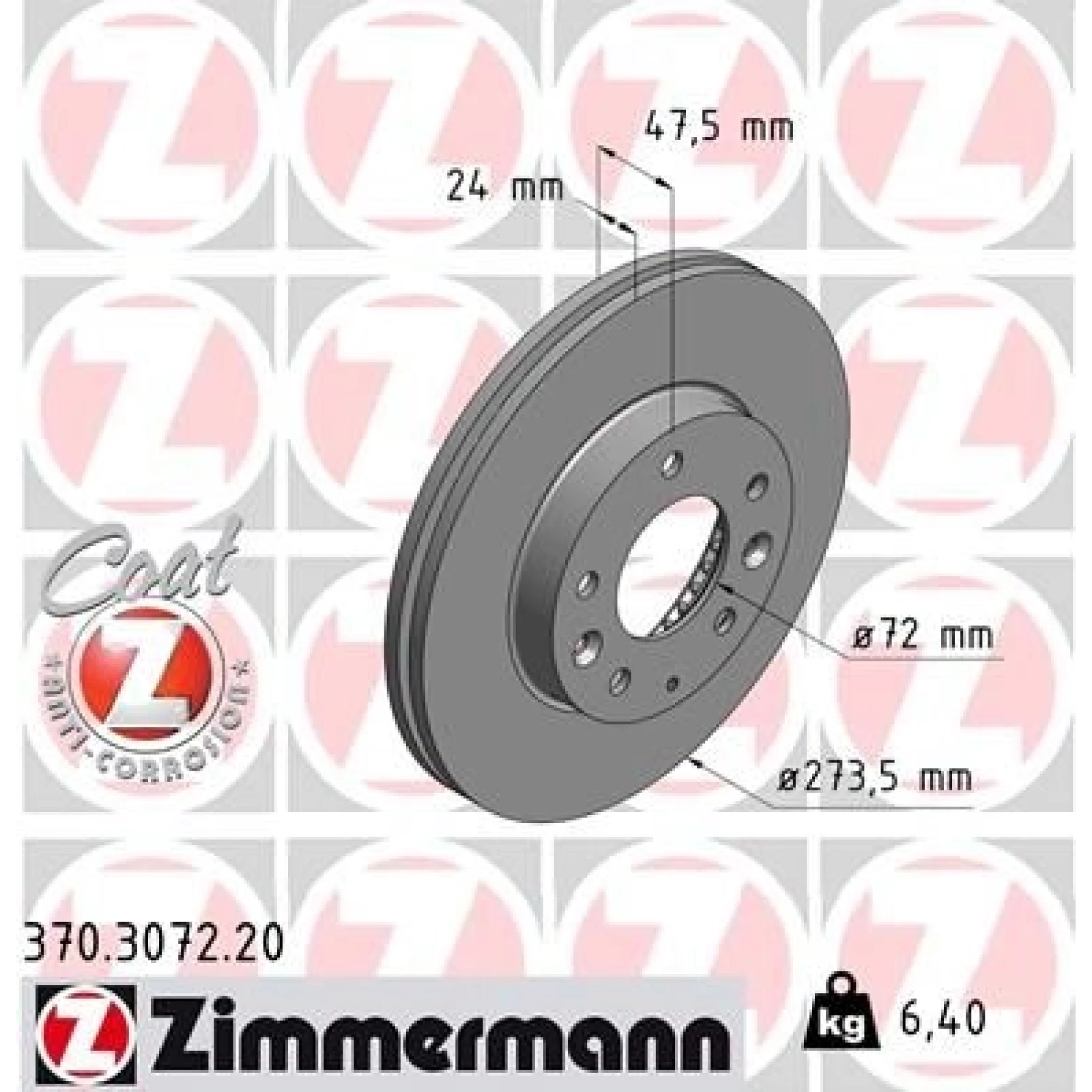 ZIMMERMANN Bremsscheibe 370.3072.20