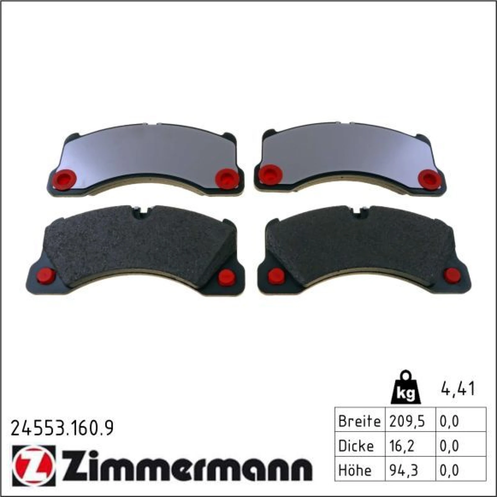 ZIMMERMANN Bremsbeläge 24553.160.9