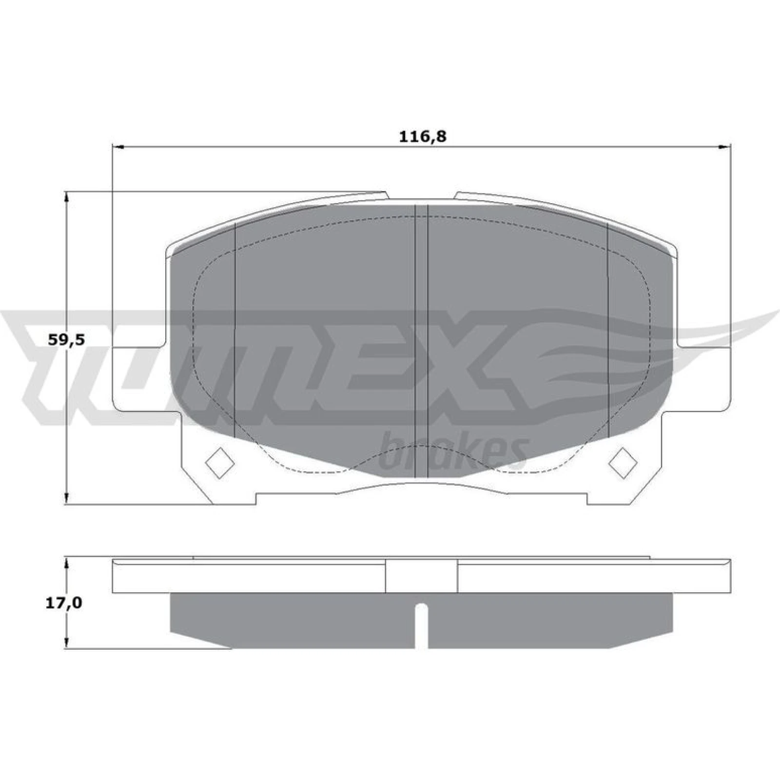 TOMEX brakes Bremsbelagsatz, Scheibenbremse TX 16-11