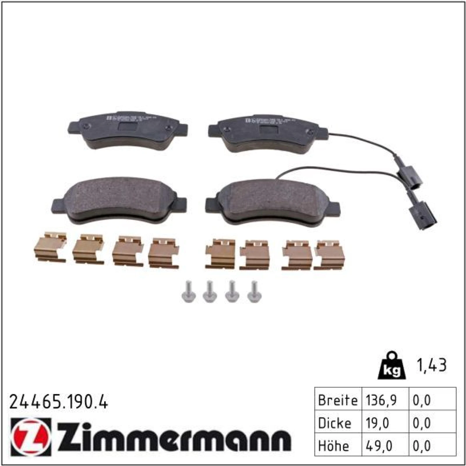 ZIMMERMANN Bremsbeläge 24465.190.4