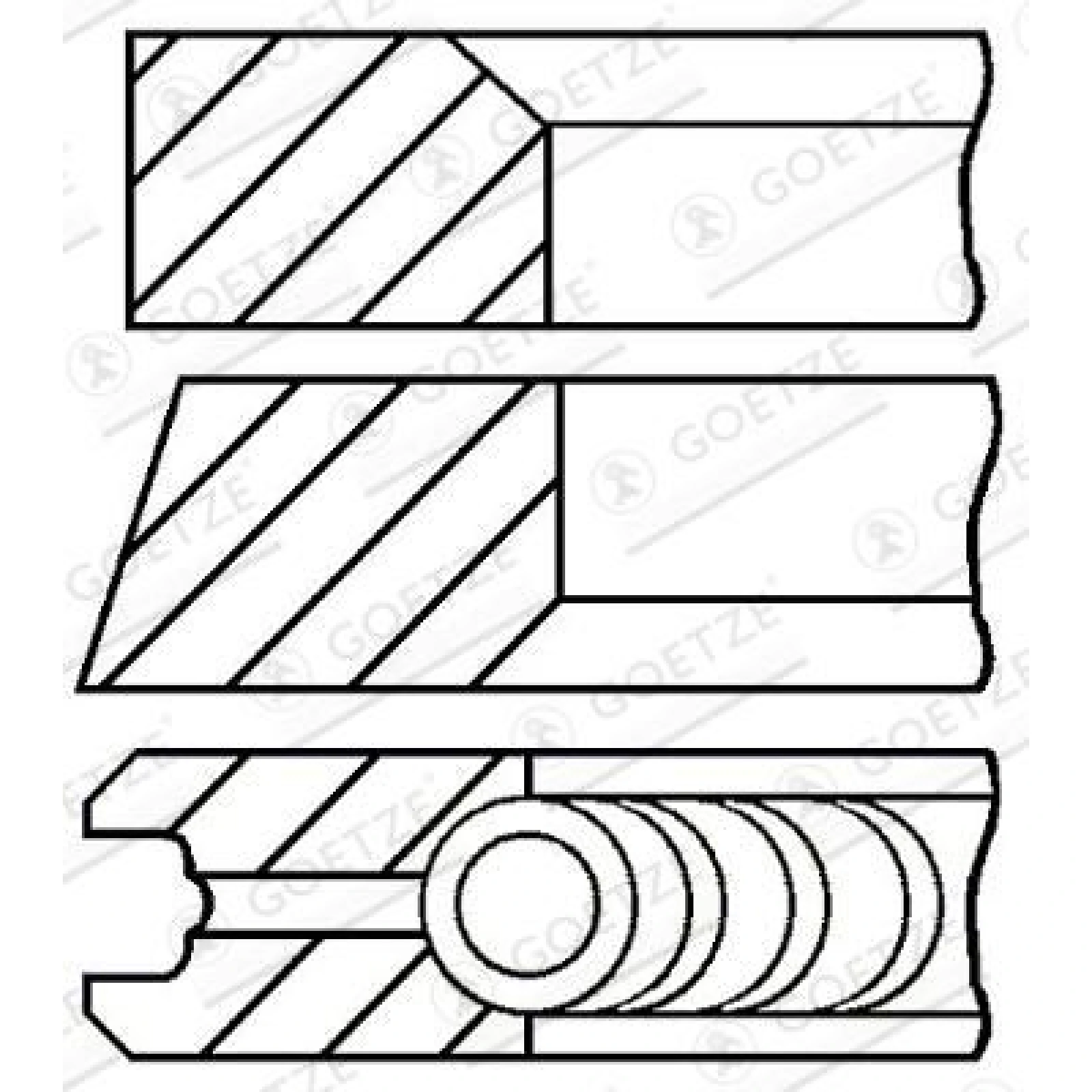 GOETZE ENGINE Kolbenringsatz 08-433200-00