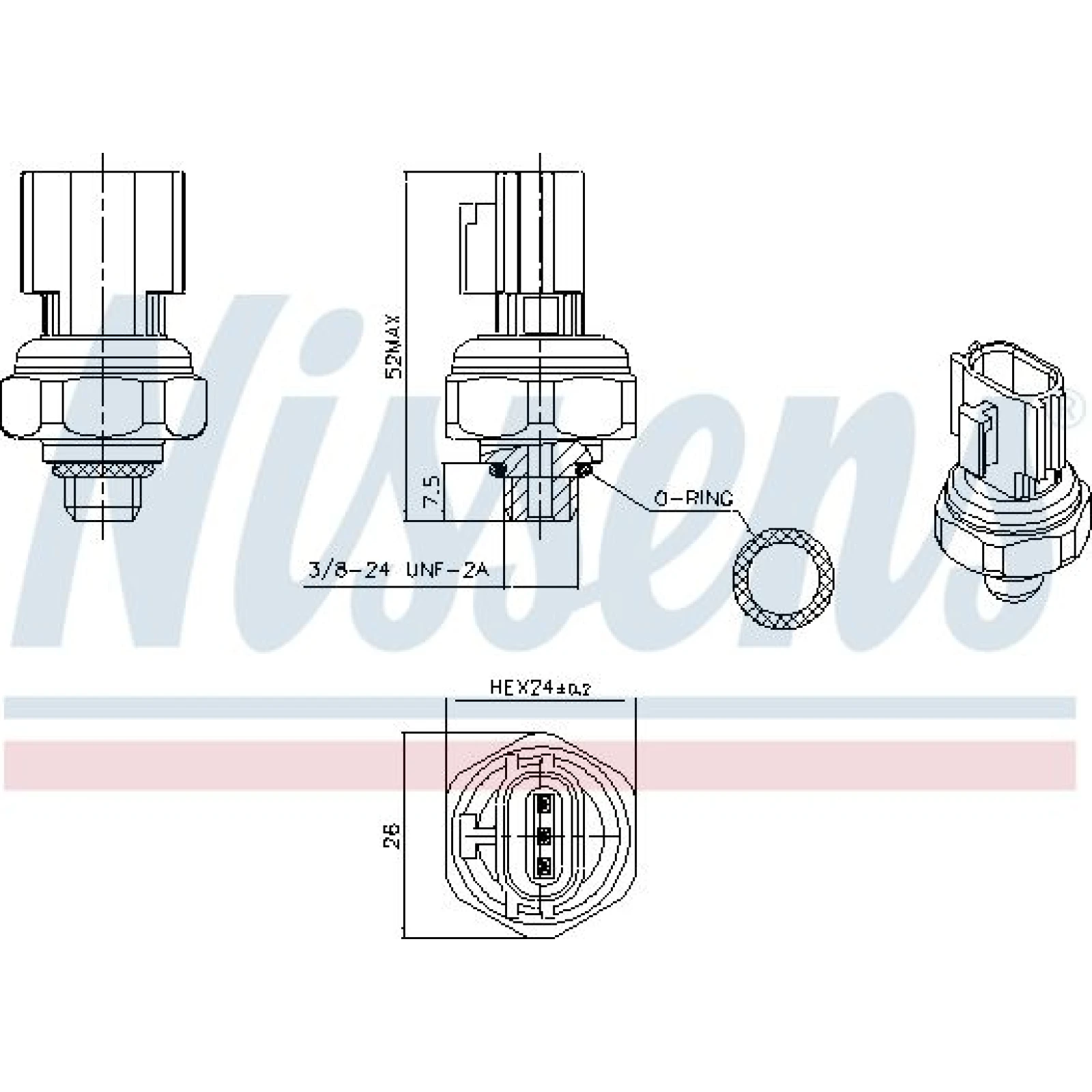 NISSENS Druckschalter, Klimaanlage 301077
