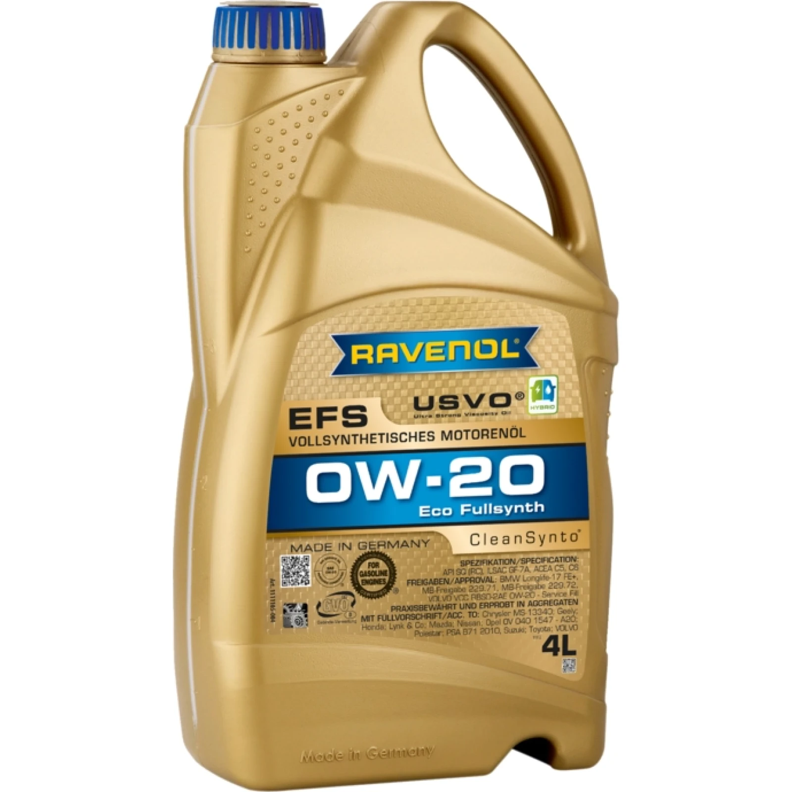 RAVENOL Motoröl EFS EcoFullSynthetik SAE 0W-20 4 Liter 1111105-004