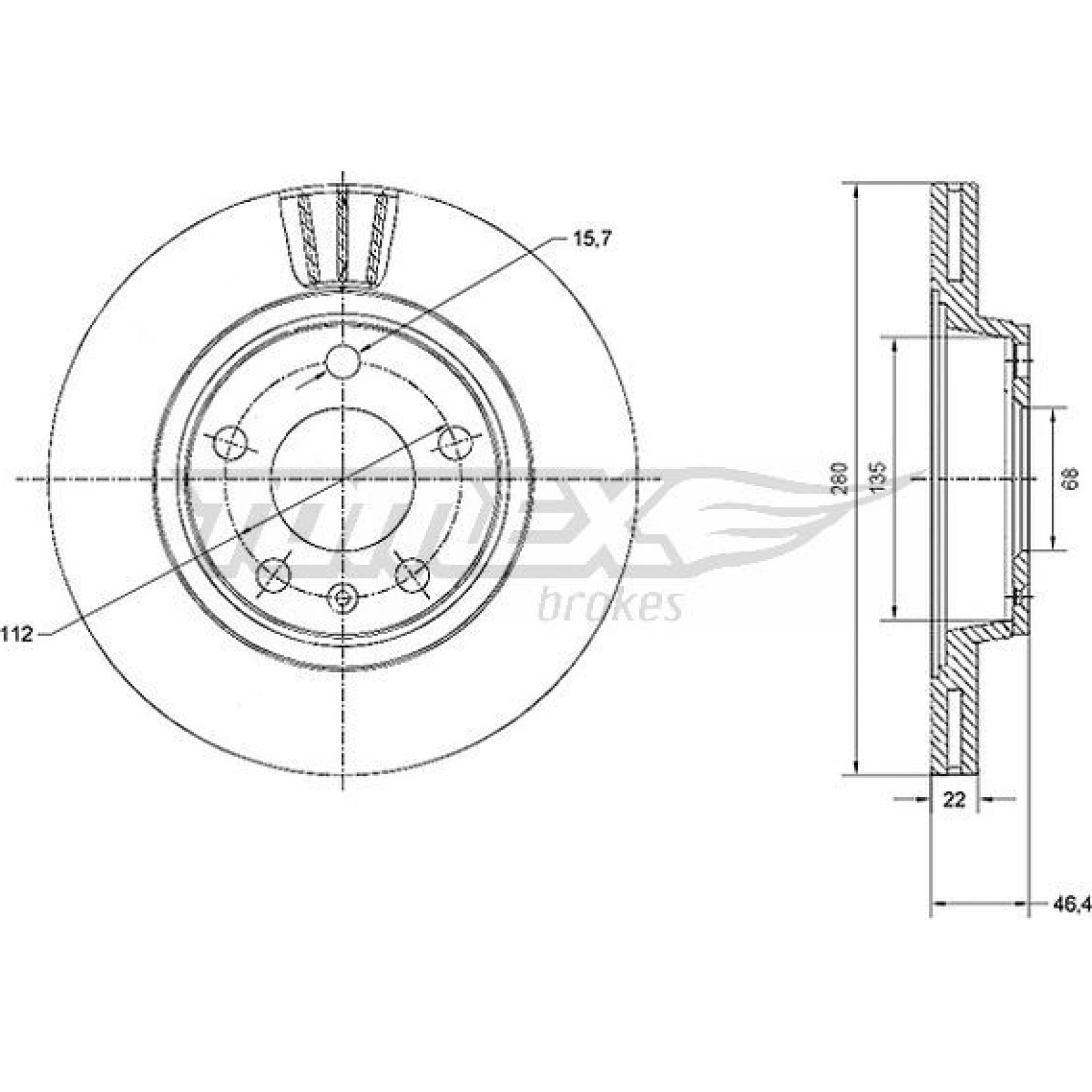 TOMEX brakes Bremsscheibe TX 70-21