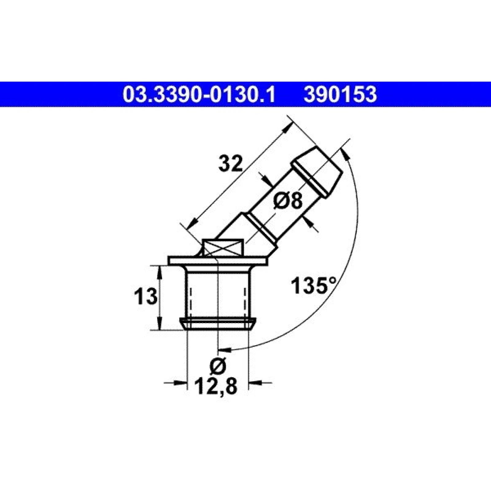 ATE Anschlussstutzen, Schlauchleitung 03.3390-0130.1