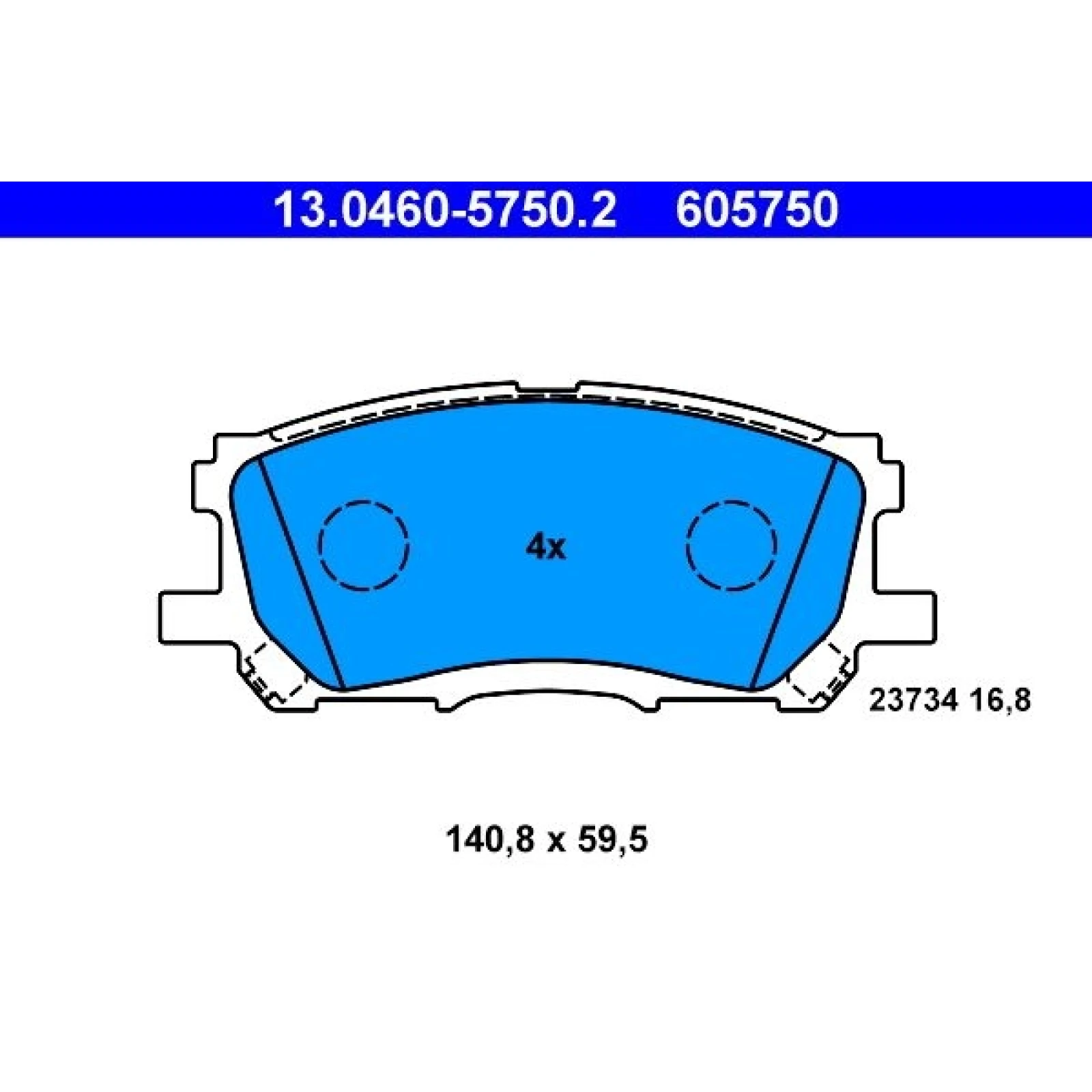 ATE Bremsbelagsatz Lexus Vorderachse Rx 3, 0-3, 5 03-08 13.0460-5750.2