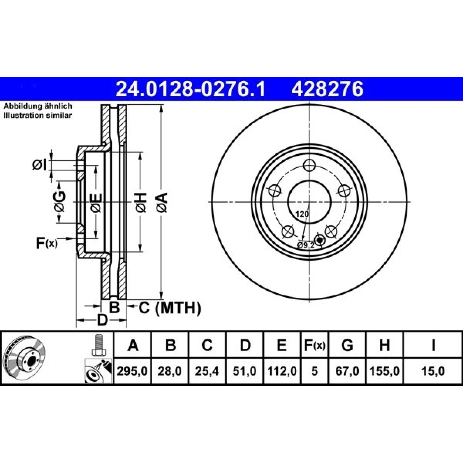 Bremsscheibe Db P. C117/X117/W176/W246/X156 11 24.0128-0276.1