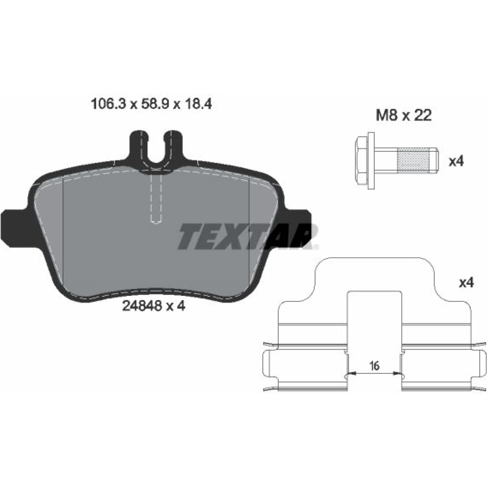 Bremsbelagsatz Db T. W176/X156 2.0 12 2484803