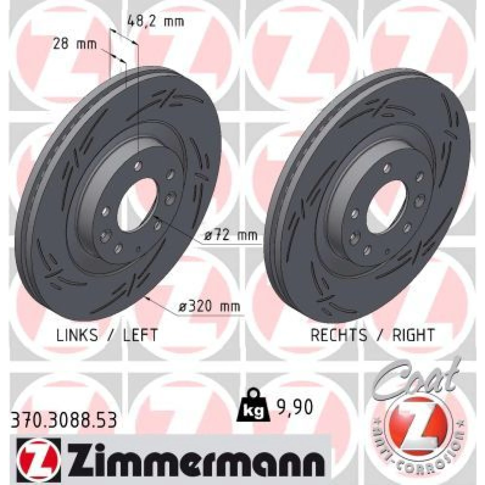 ZIMMERMANN Bremsscheibe 370.3088.53