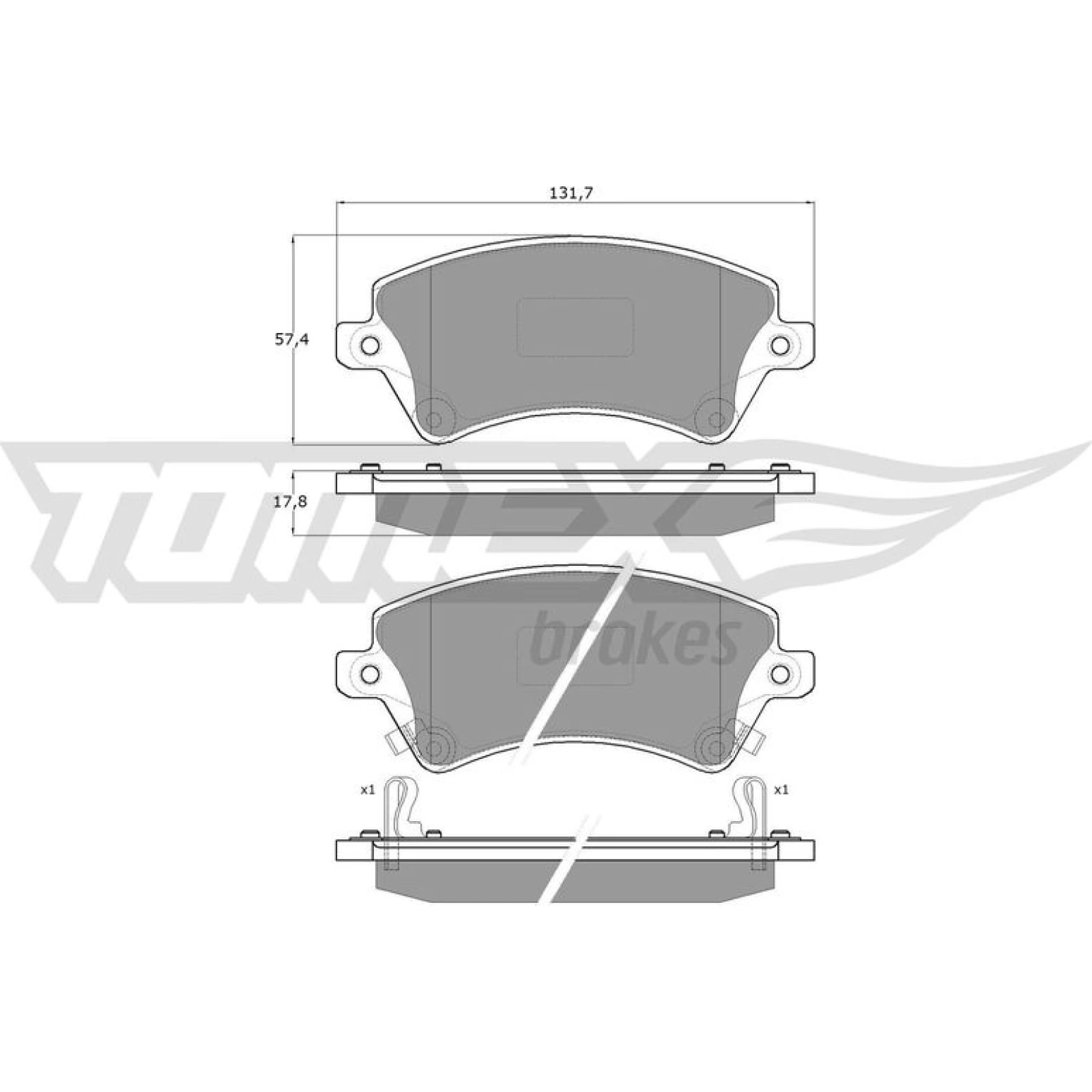 TOMEX brakes Bremsbelagsatz, Scheibenbremse TX 13-74