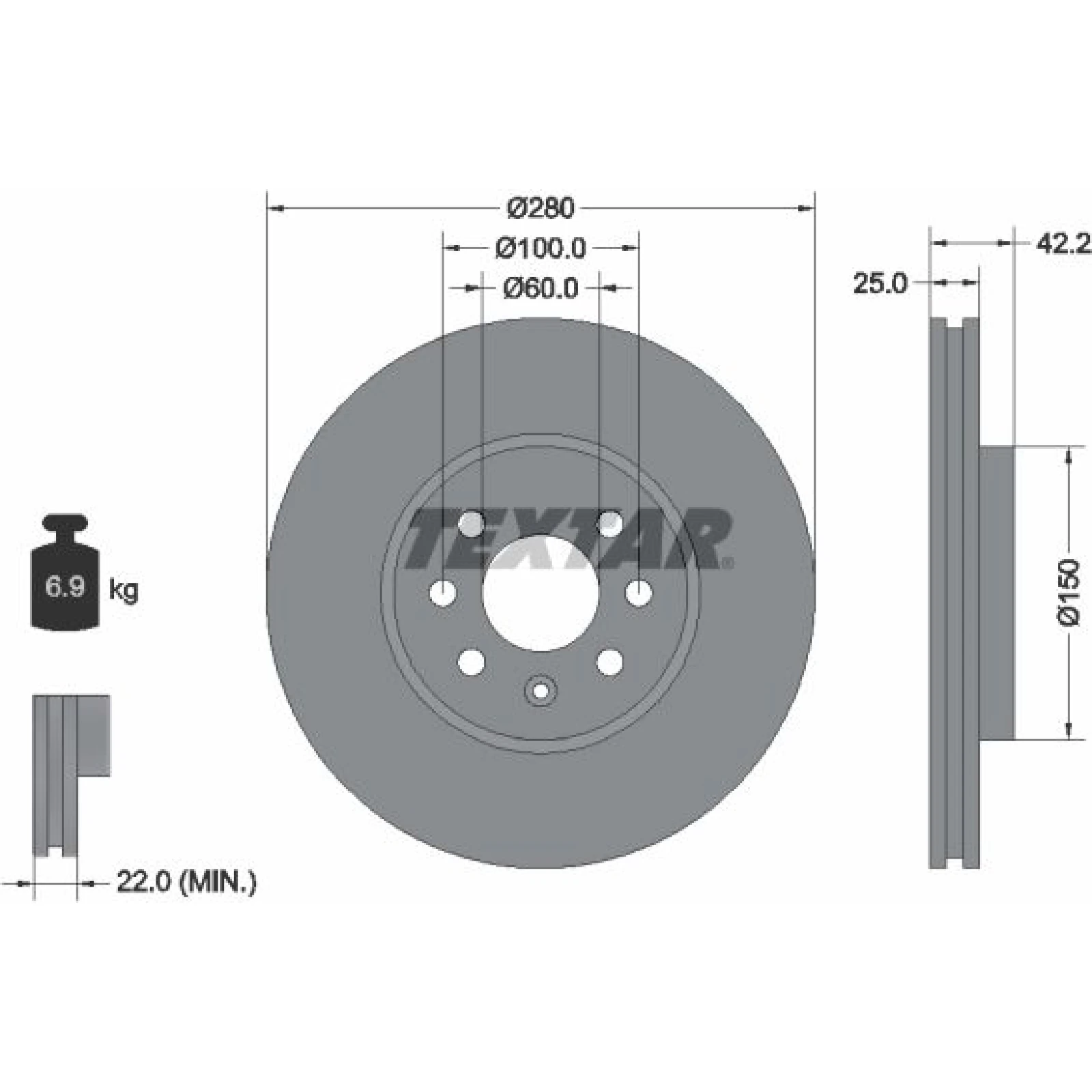 Bremsscheibe Opel P. Meriva 92124603