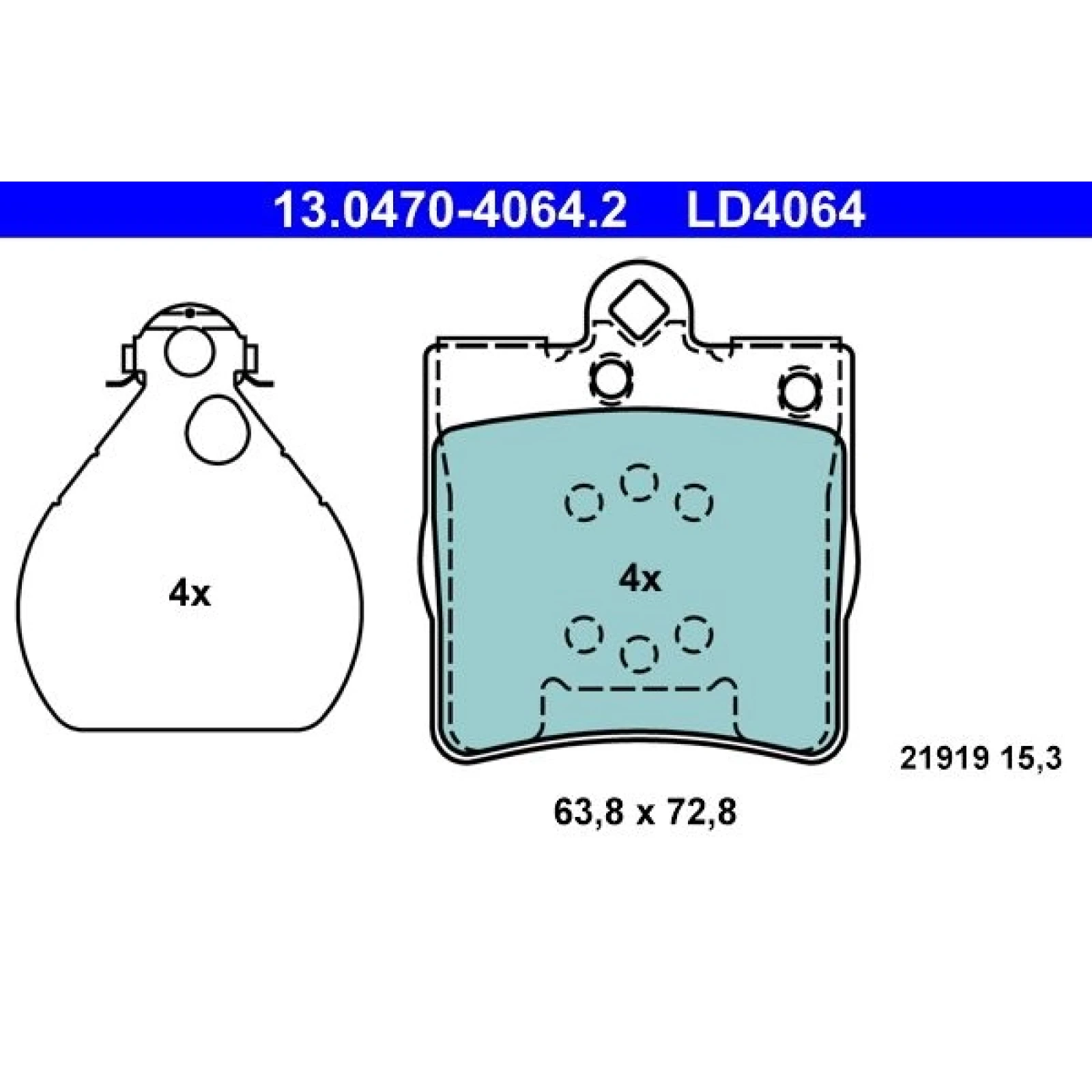 Bremsbelagsatz Db T. W202/W203/W210 95-11 Keramik 13.0470-4064.2