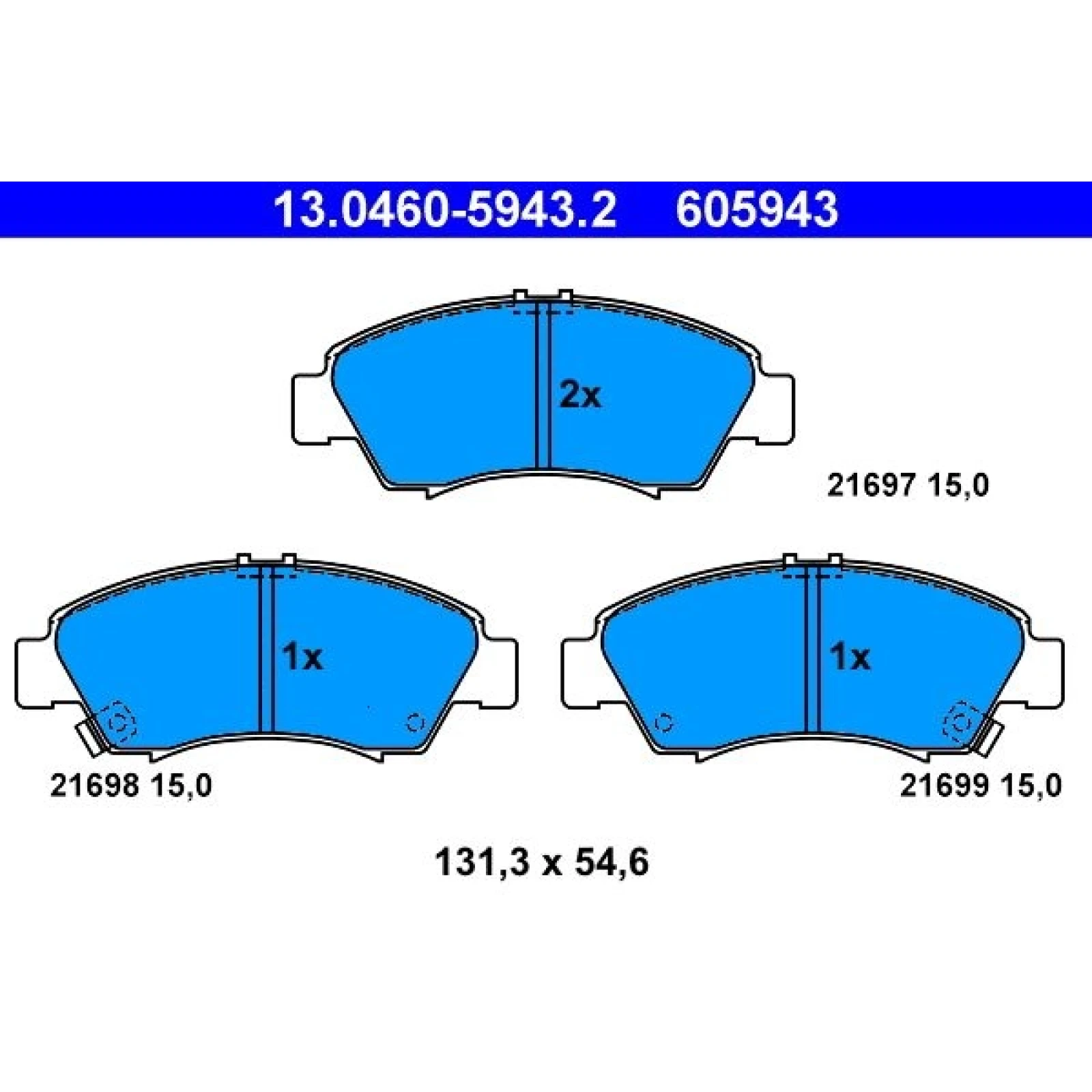 Bremsbelagsatz Honda P. Civic/Jazz 1.3-1.7 91 13.0460-5943.2