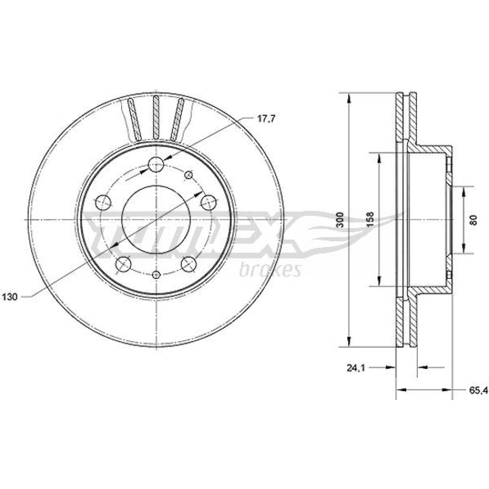 TOMEX brakes Bremsscheibe TX 70-60
