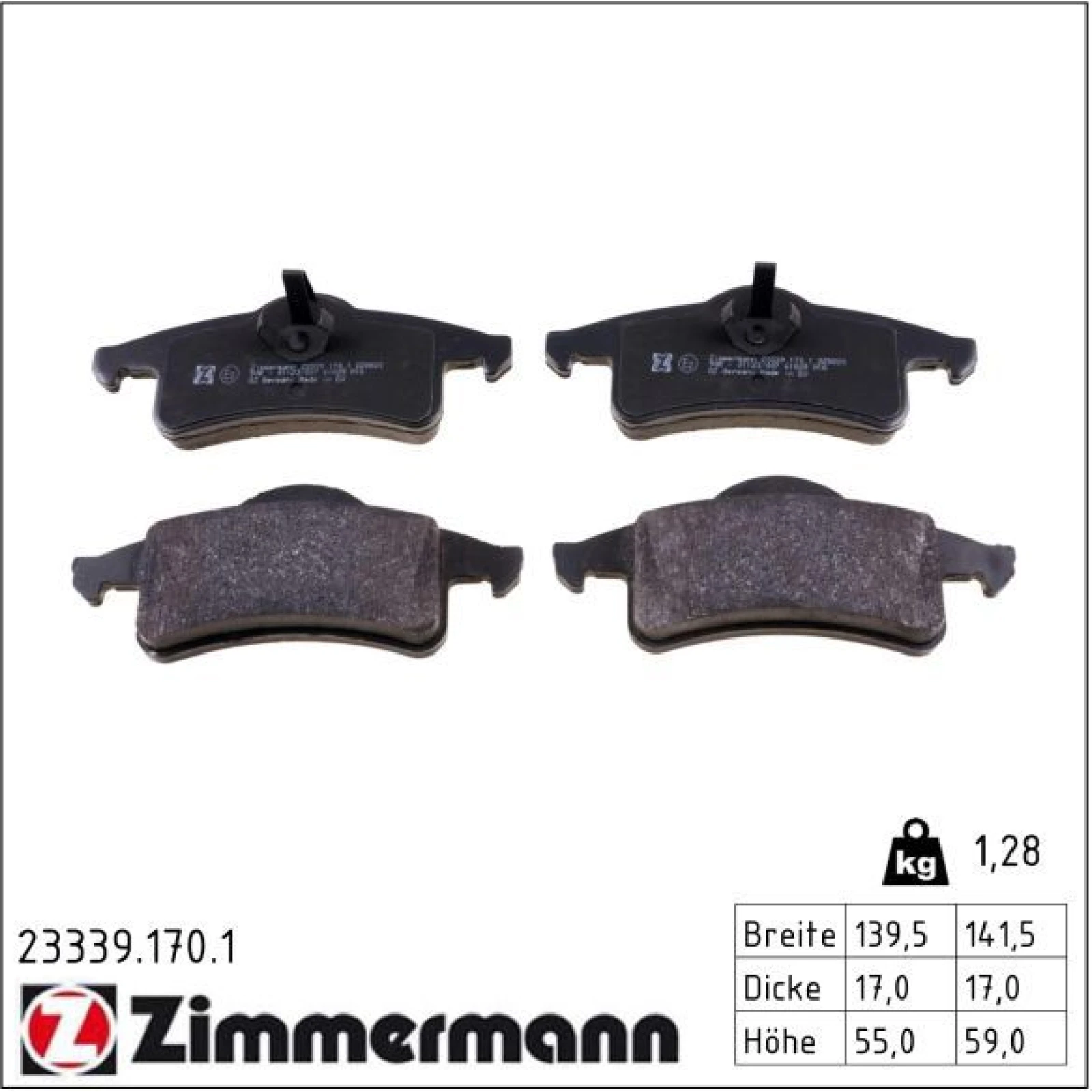 ZIMMERMANN Bremsbeläge 23339.170.1