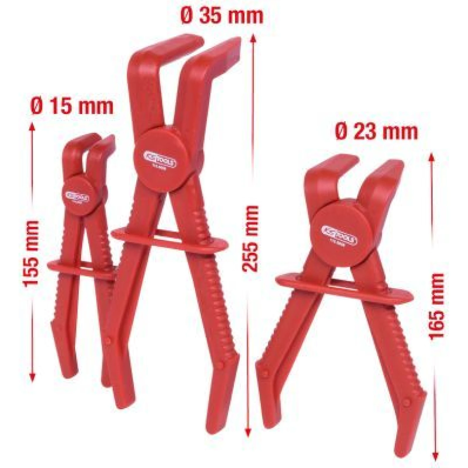 KS TOOLS Zangensatz zum Lösen von Schlauchschellen, 90°, 3-teilig 115.5055