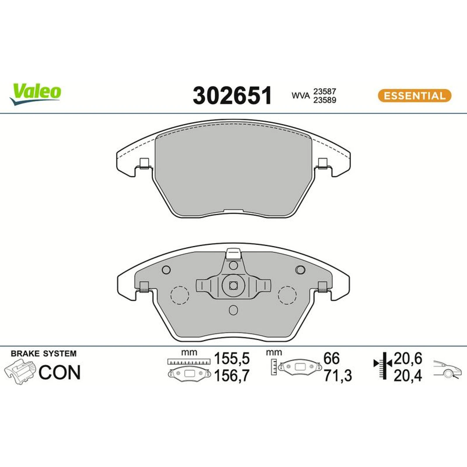 VALEO Bremsbeläge 302651