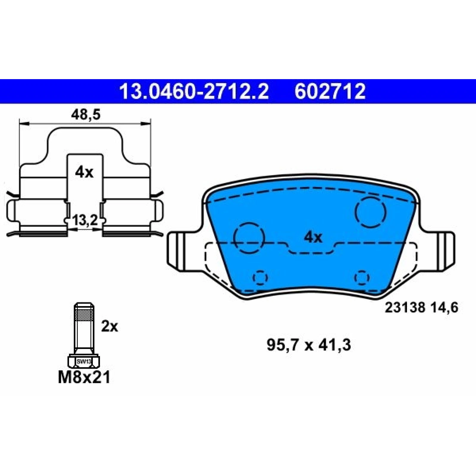 Bremsbelagsatz Db T. W169/W245 04-12 13.0460-2712.2