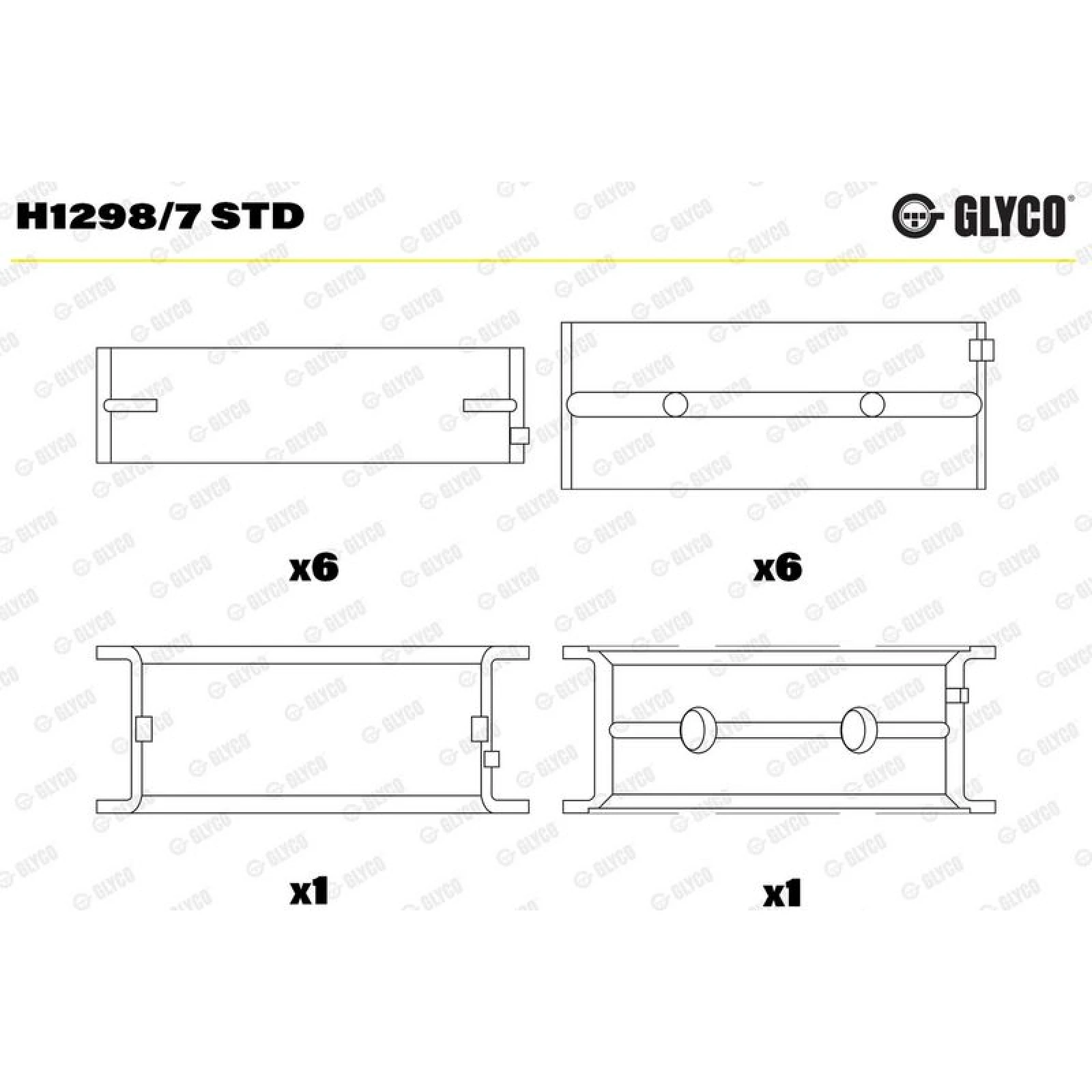 GLYCO Kurbelwellenlager H1298/7 STD