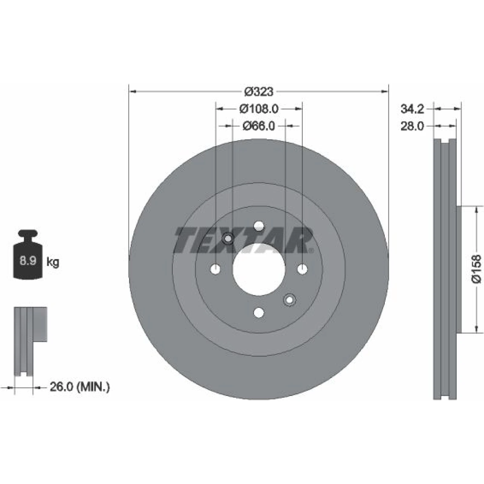 Bremsscheibe Citroen P. Ds3 1.2-1.6 09 92267103
