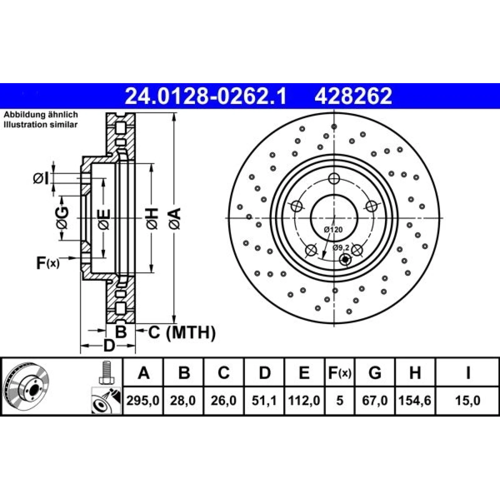 Bremsscheibe Db P. C117/W176/W246/X156 11 24.0128-0262.1