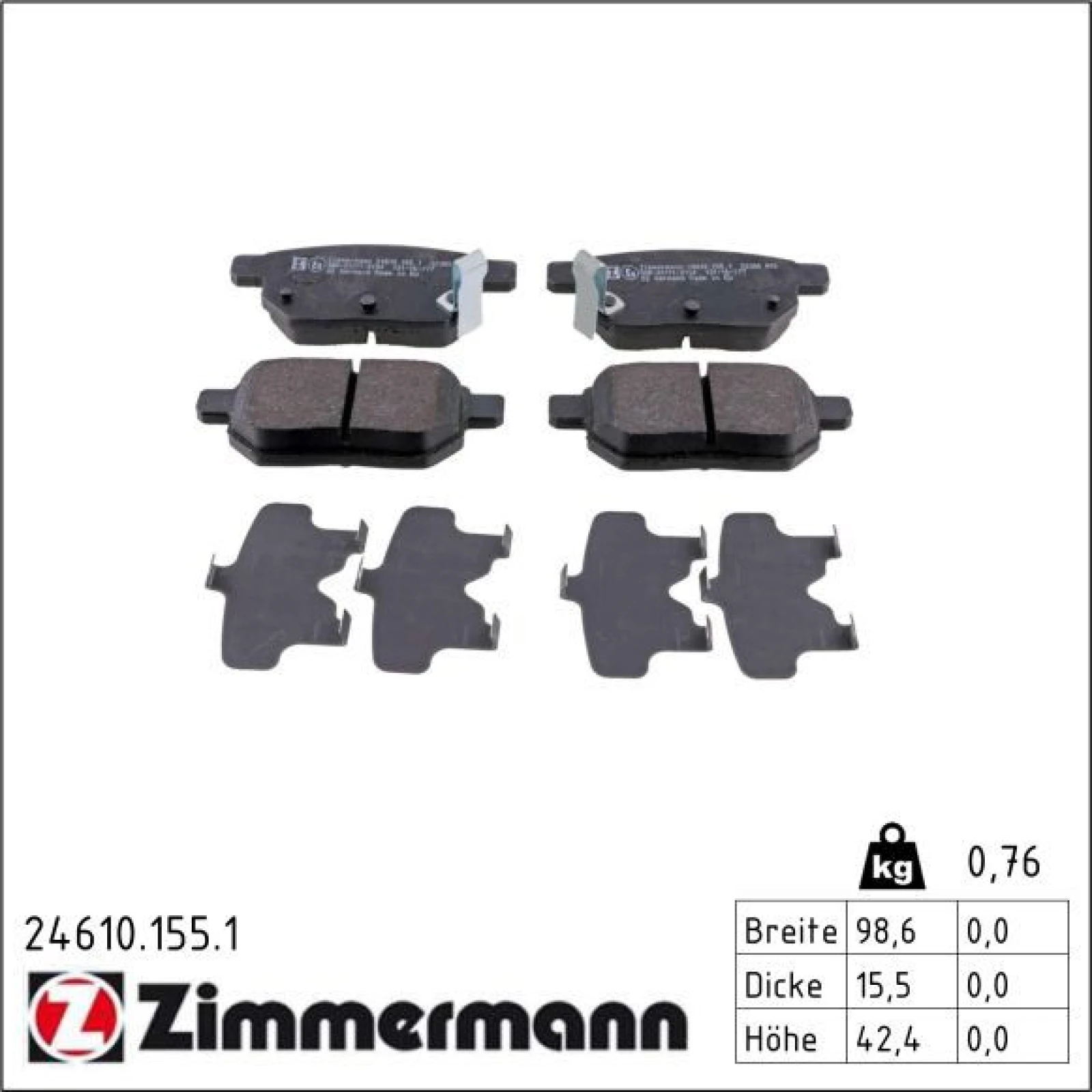 ZIMMERMANN Bremsbeläge 24610.155.1