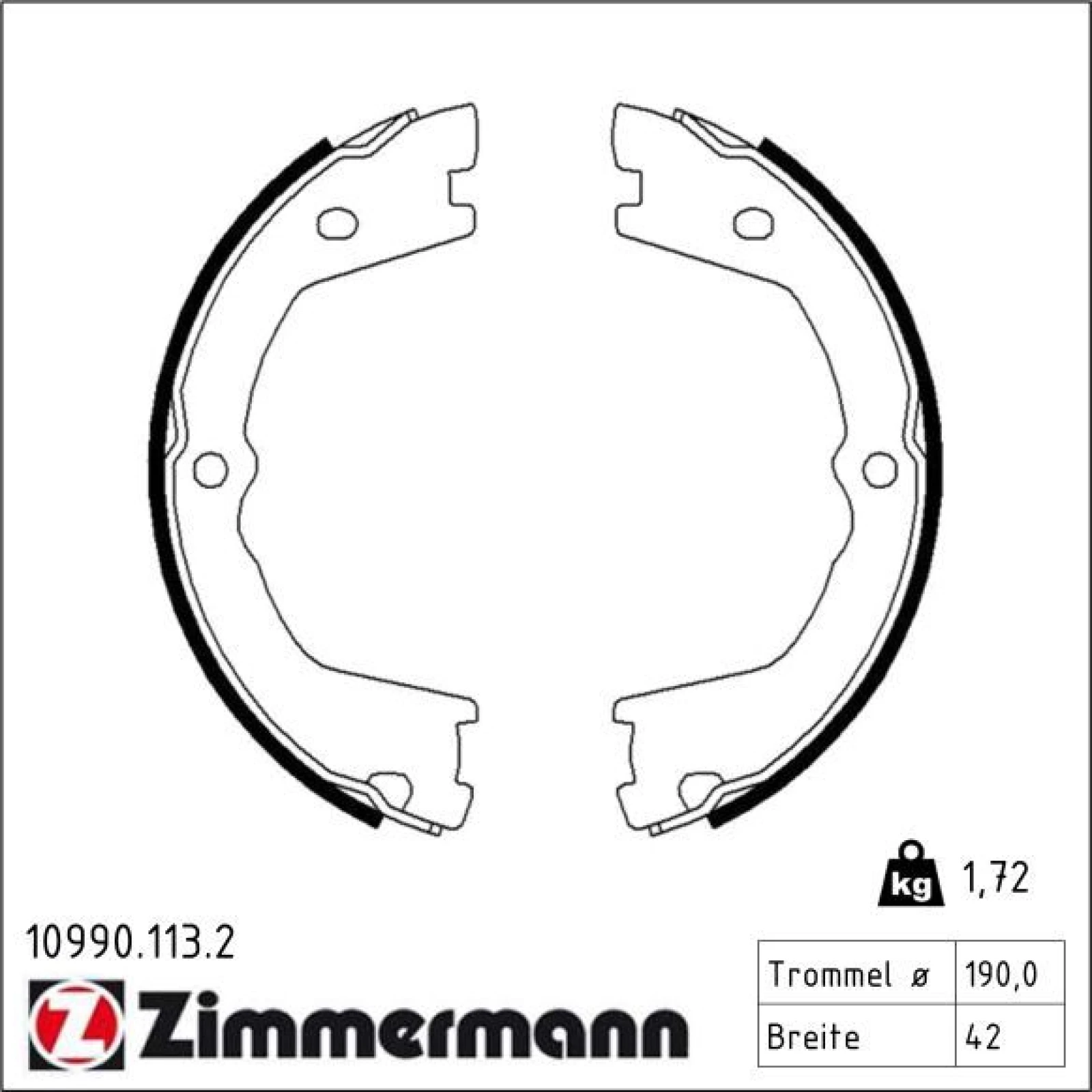 ZIMMERMANN Bremsbacken 10990.113.2