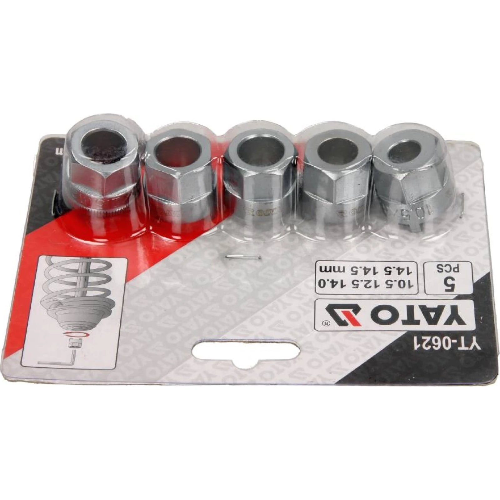 YATO YT-0621 Stossdampfer Nutmutter Einsatze 5-teilig