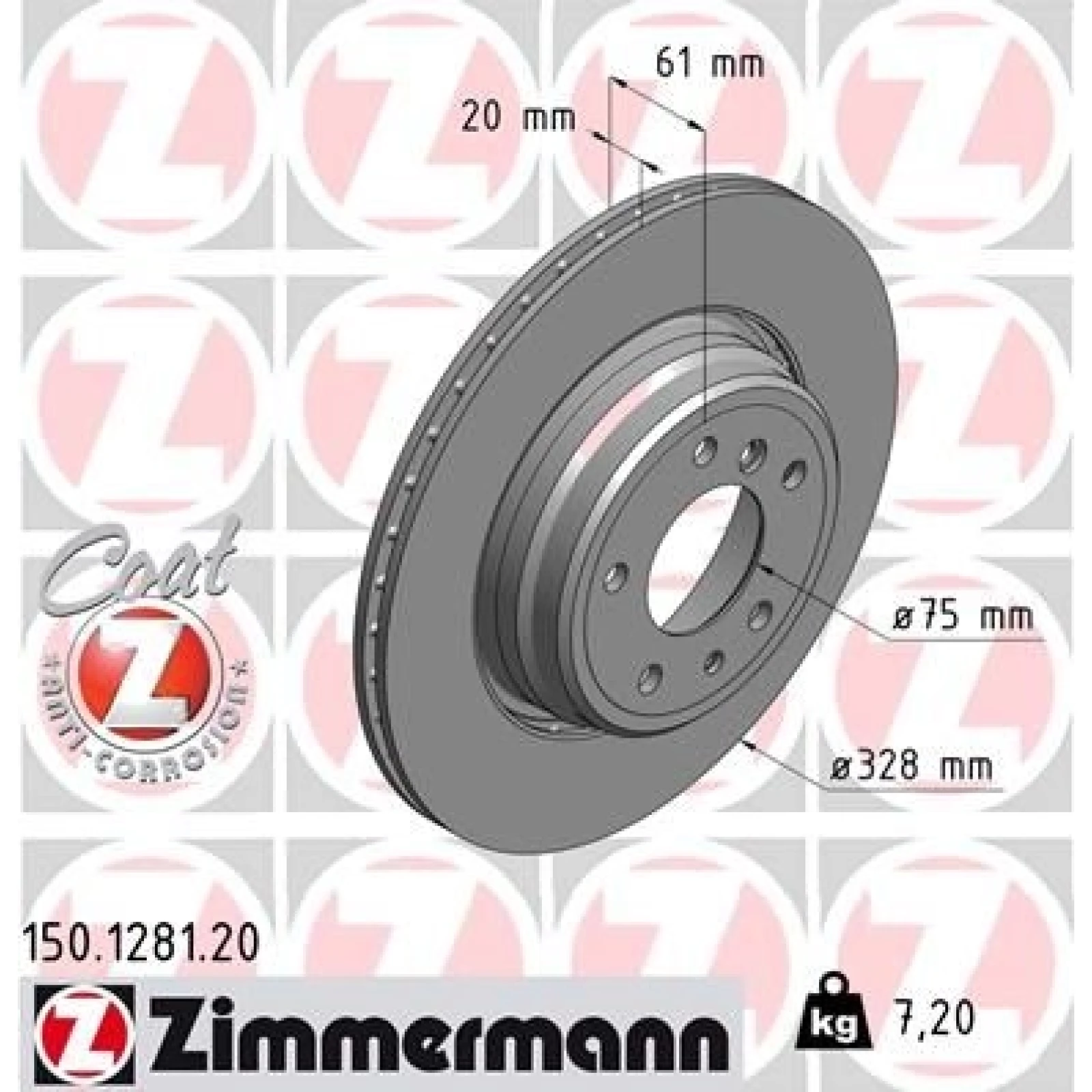 ZIMMERMANN Bremsscheibe 150.1281.20