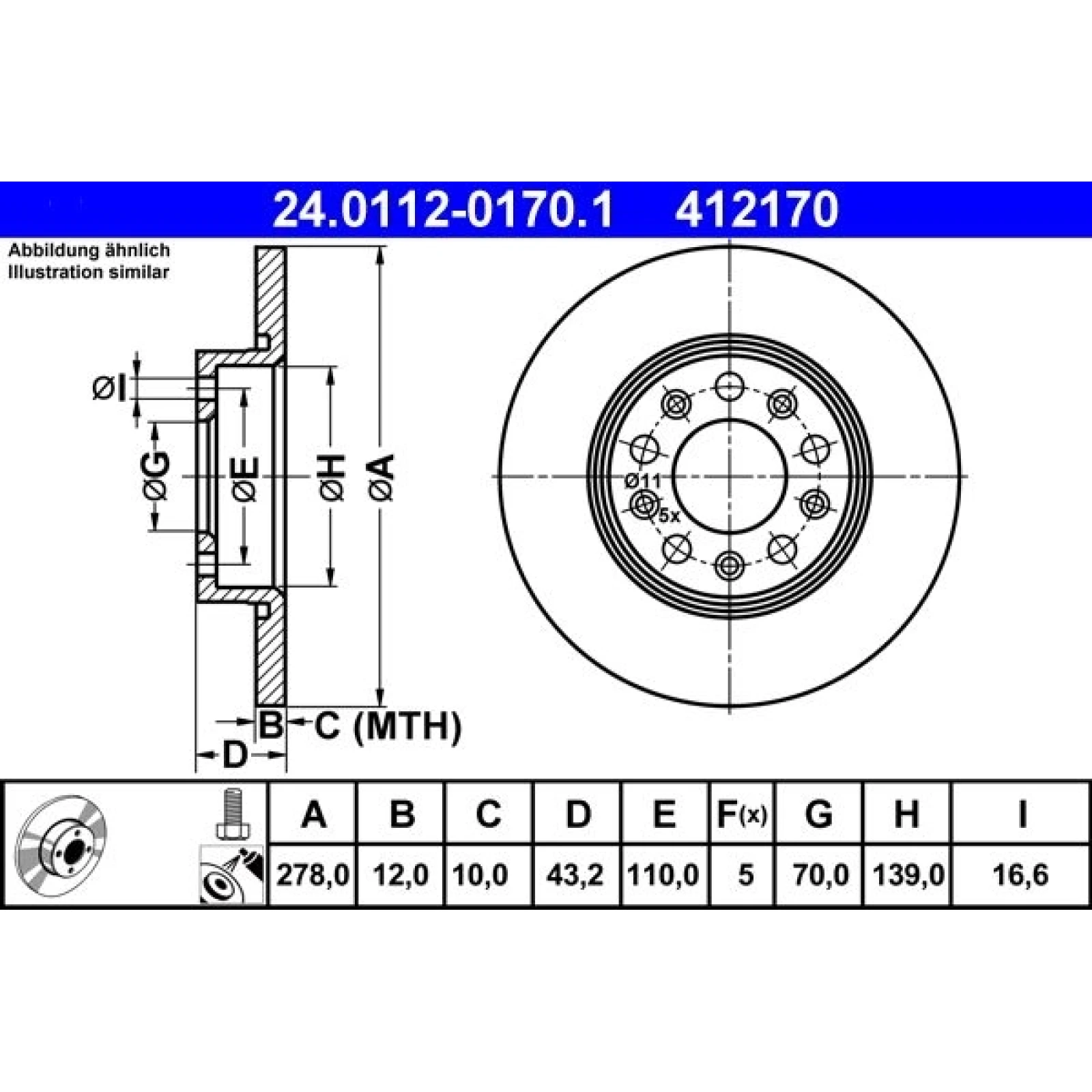 Bremsscheibe 24.0112-0170.1