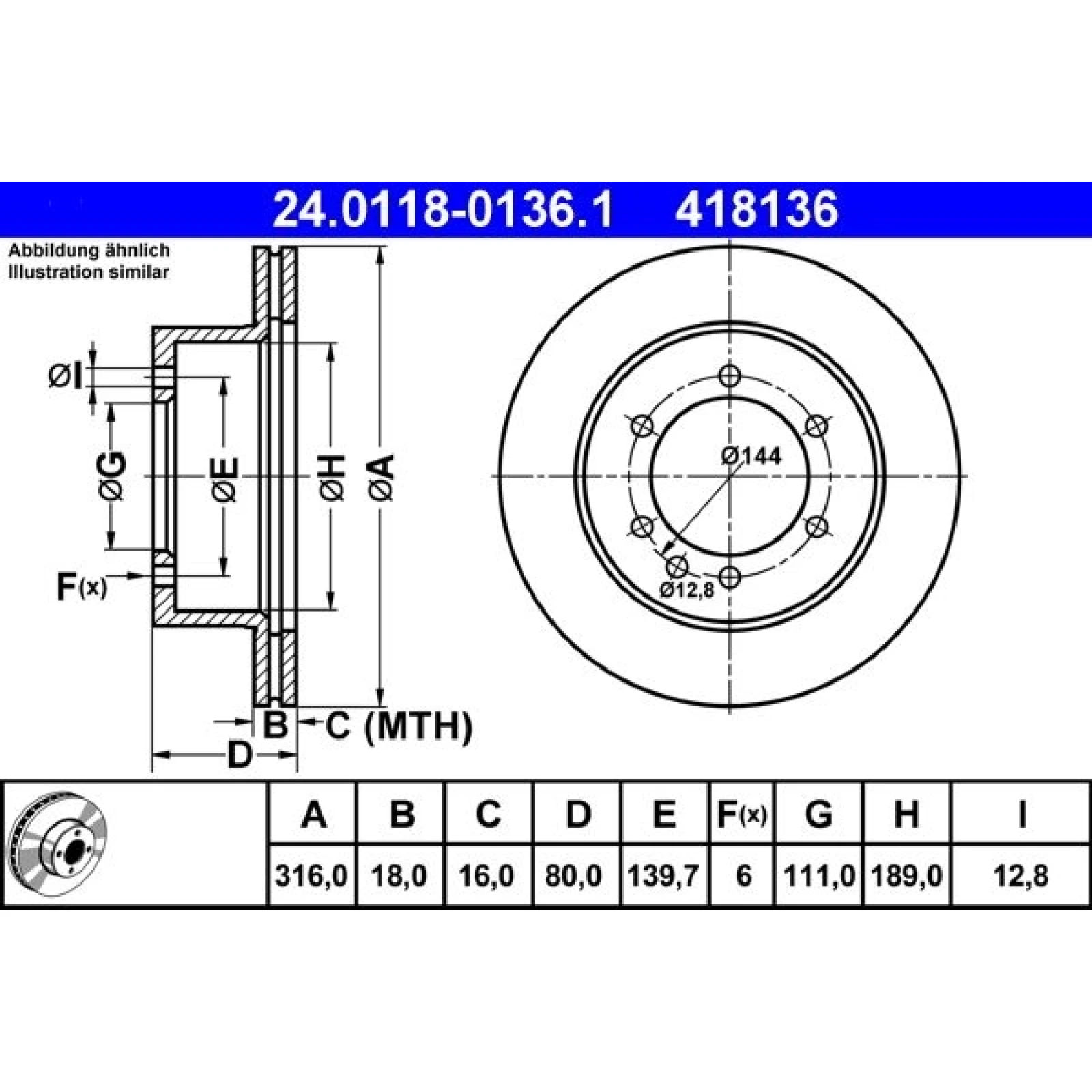 Bremsscheibe 24.0118-0136.1