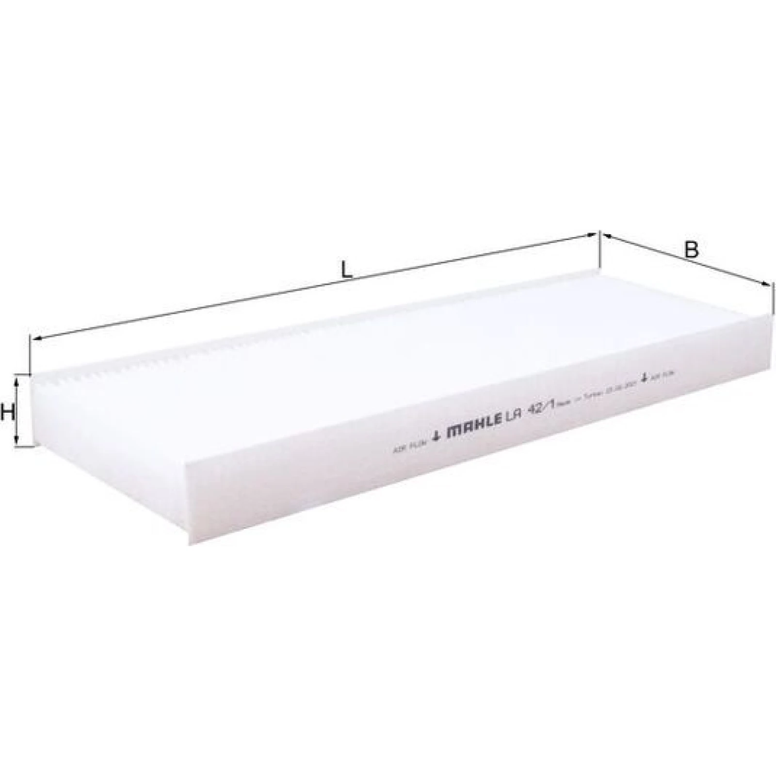 LA 42/1 MAHLE Innenraumfilter LA 42/1, Partikelfilter, 381 x 134 x 34 mm – u. a. für Mercedes-Benz Actros Mp2 / Mp3, Econic – OE Nummer 0008301118 - l