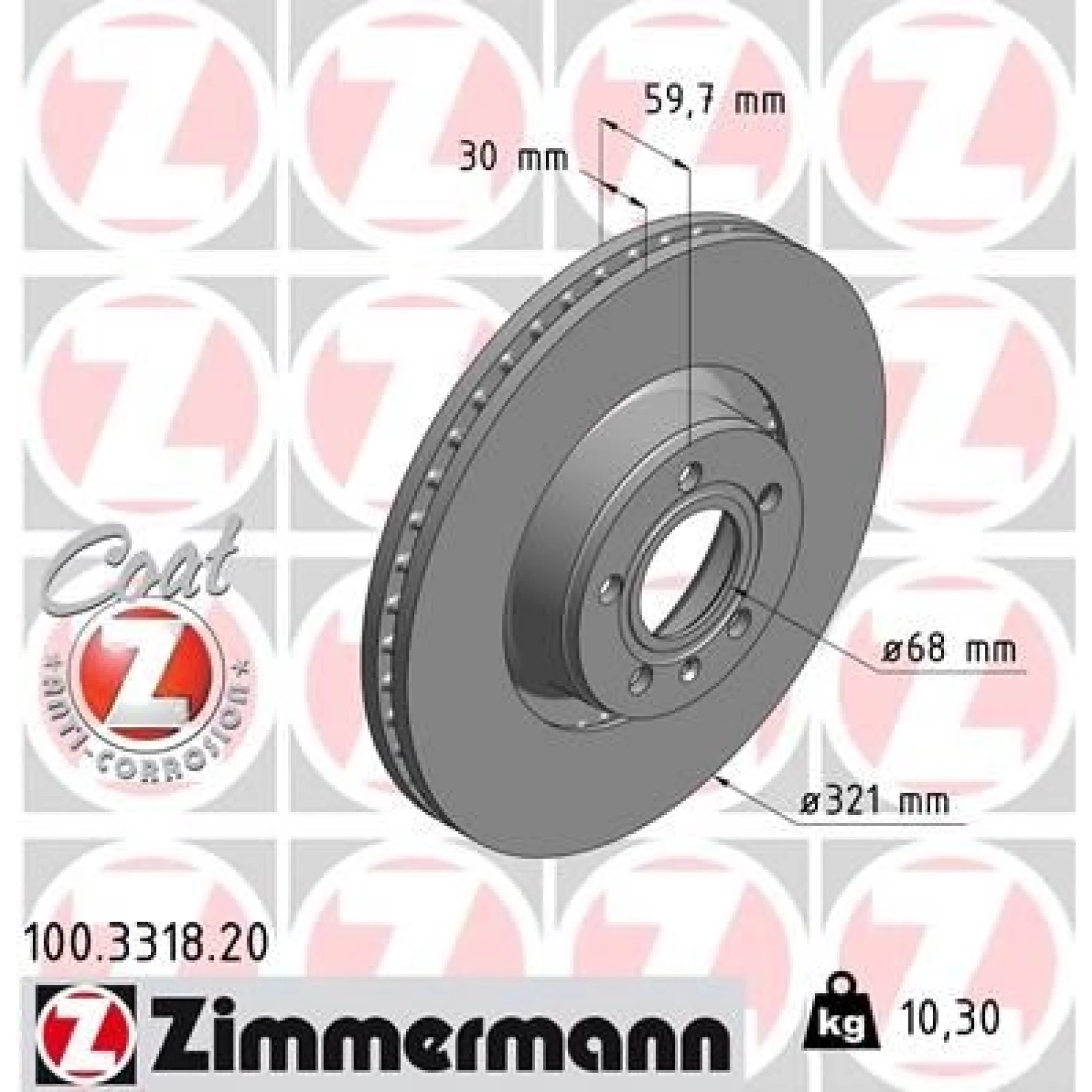 ZIMMERMANN Bremsscheibe 100.3318.20
