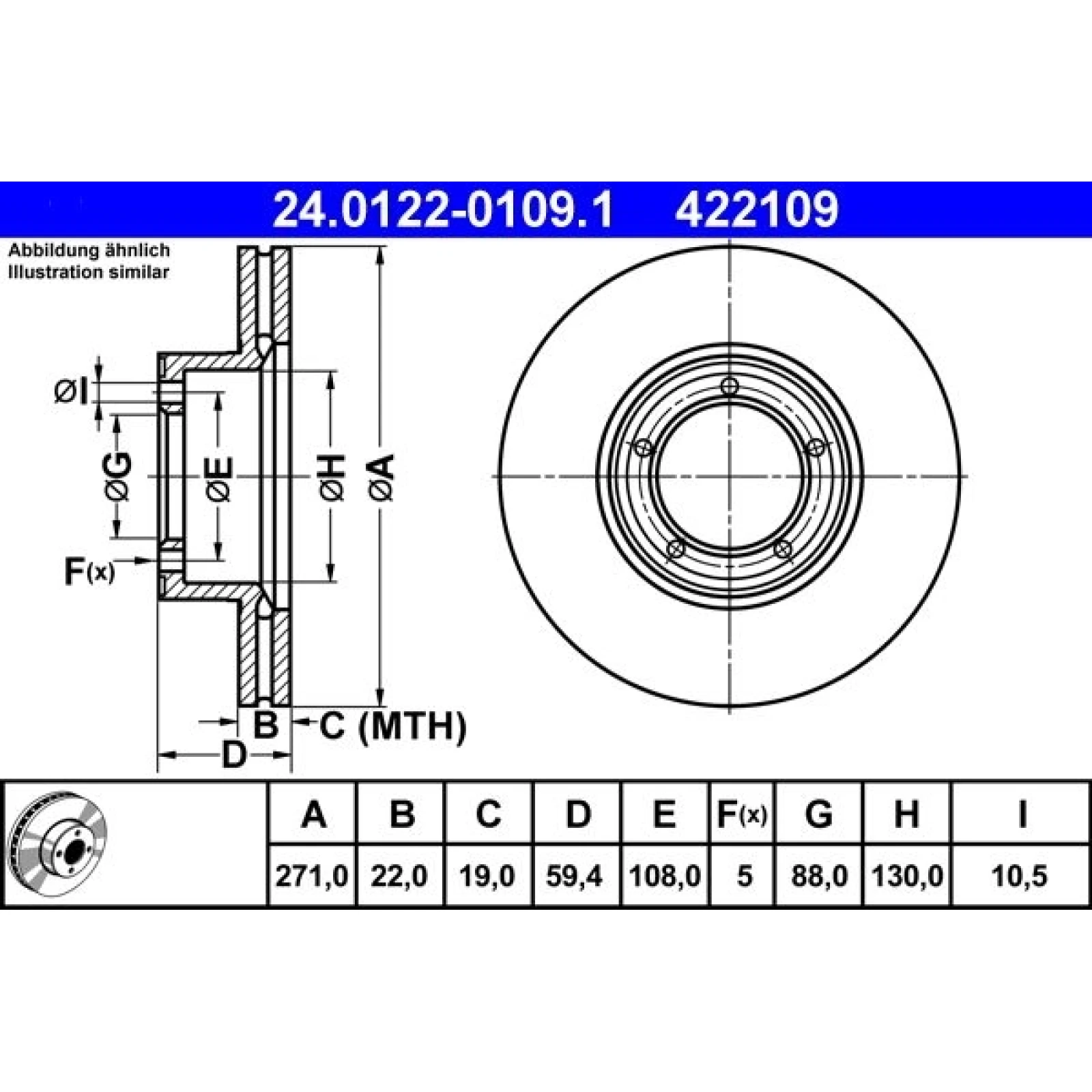 Bremsscheibe 24.0122-0109.1
