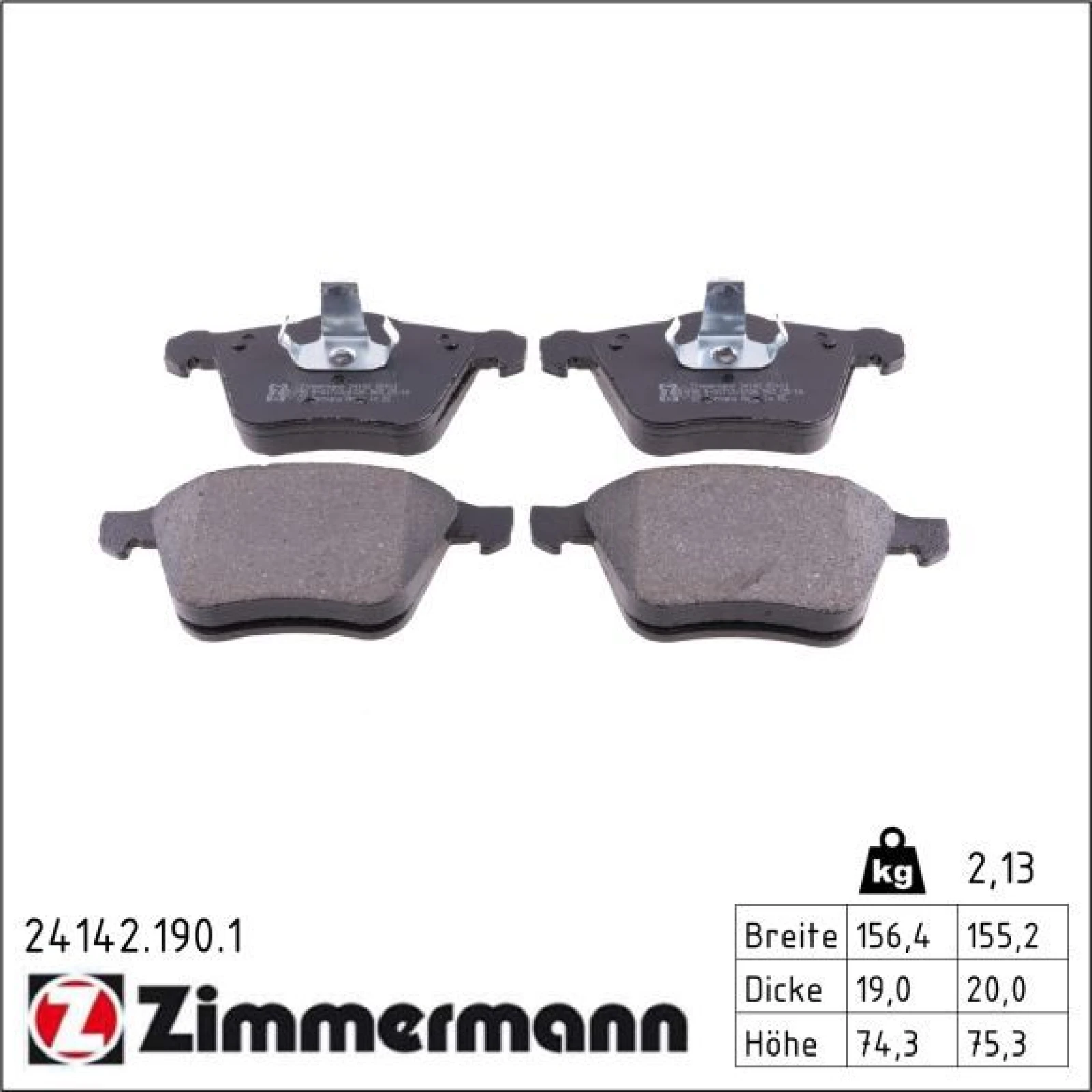 ZIMMERMANN Bremsbeläge 24142.190.1
