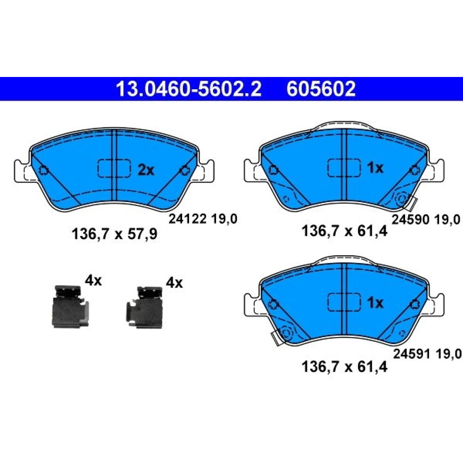 Bremsbelagsatz Toyota P. Auris 1.33-1.8 07-12 13.0460-5602.2
