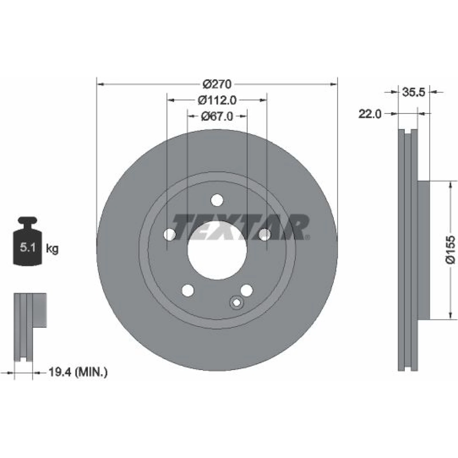 Bremsscheibe Db P. W414 Vaneo 92124503