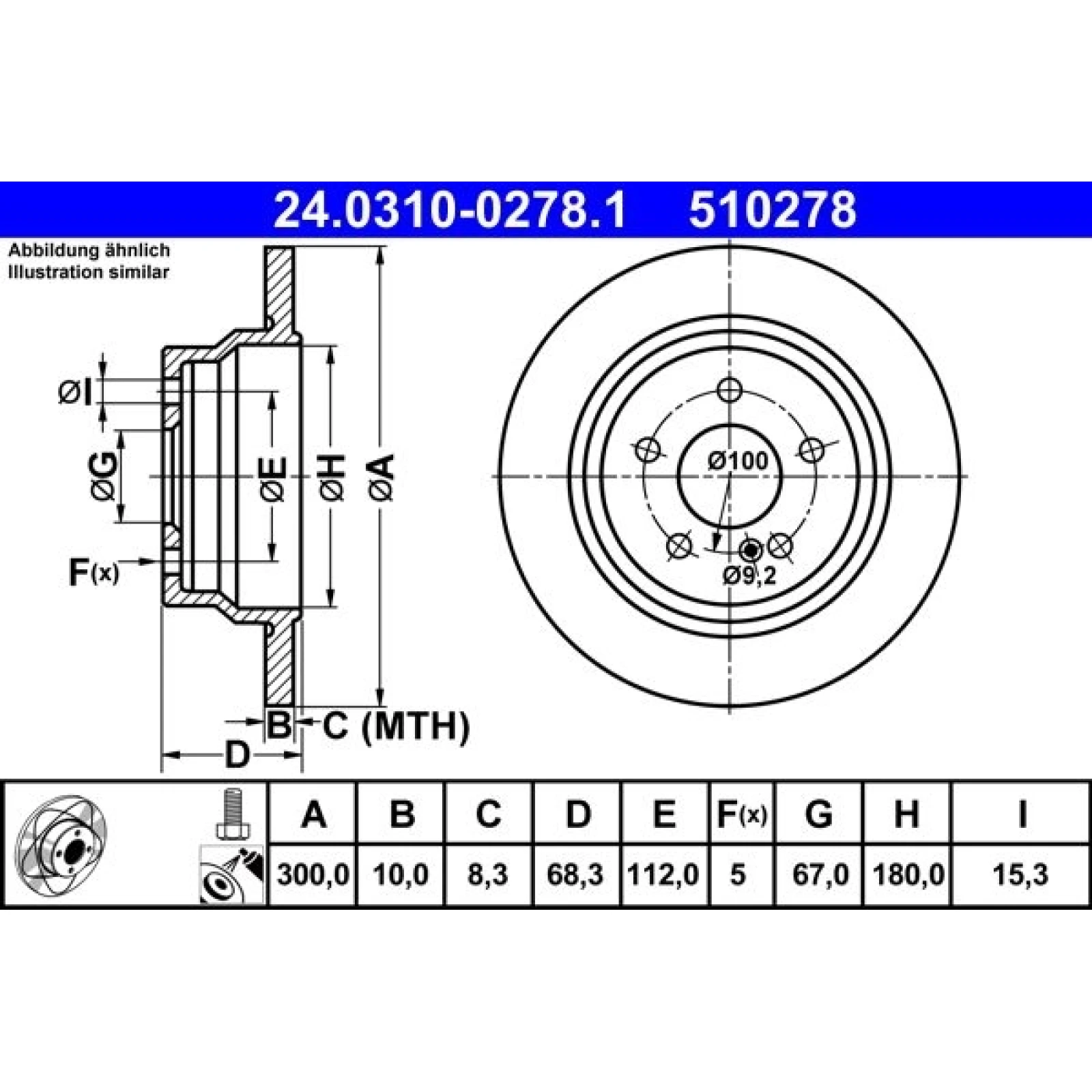Bremsscheibe Db T. W211/W212 02- Power Disc 24.0310-0278.1
