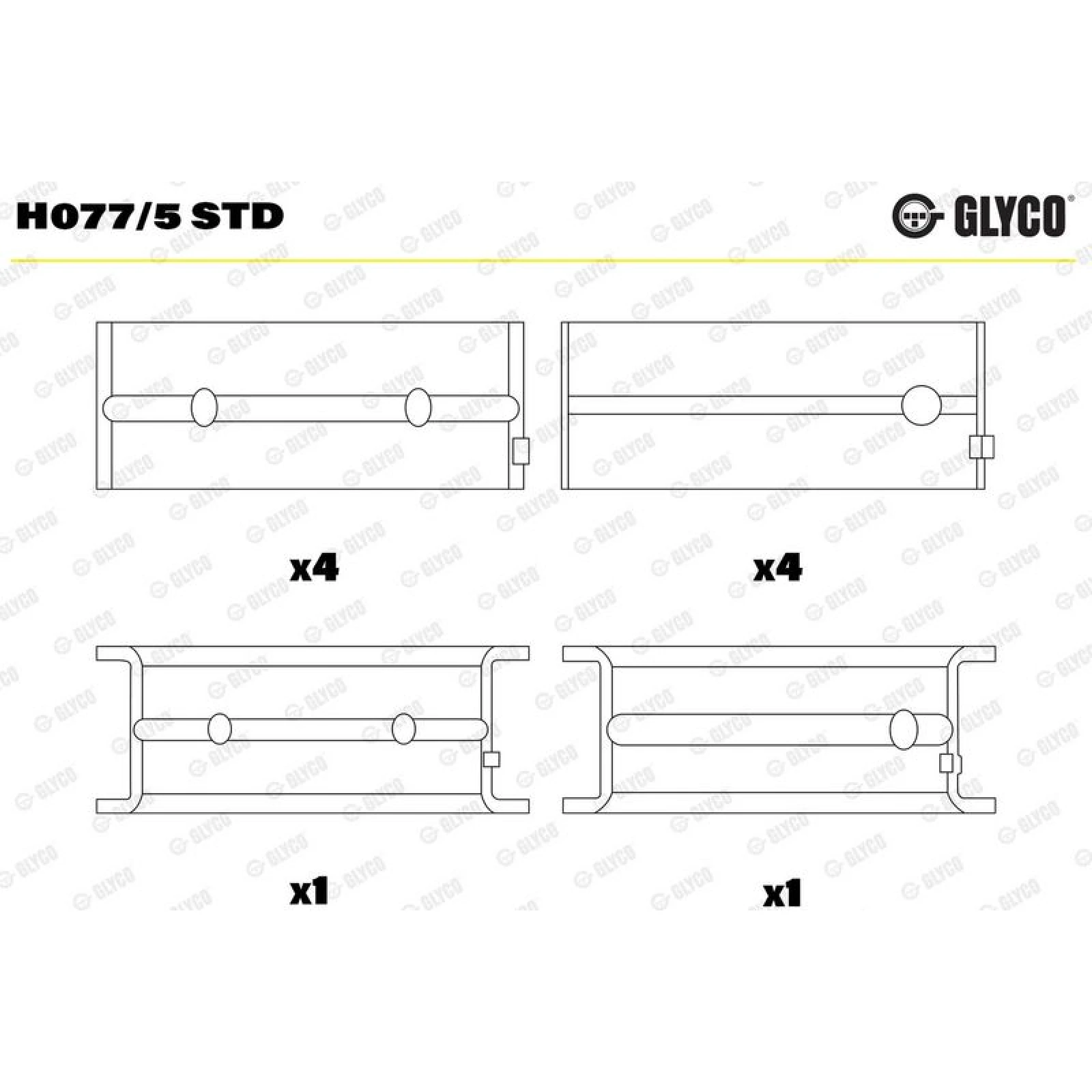 GLYCO Kurbelwellenlager H077/5 STD