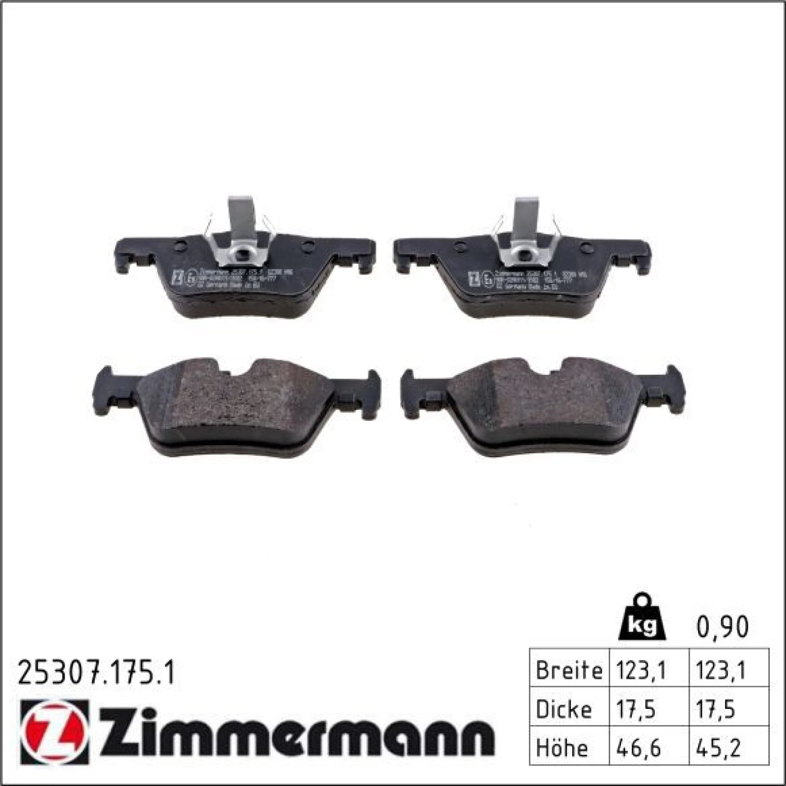 ZIMMERMANN Bremsbeläge 25307.175.1