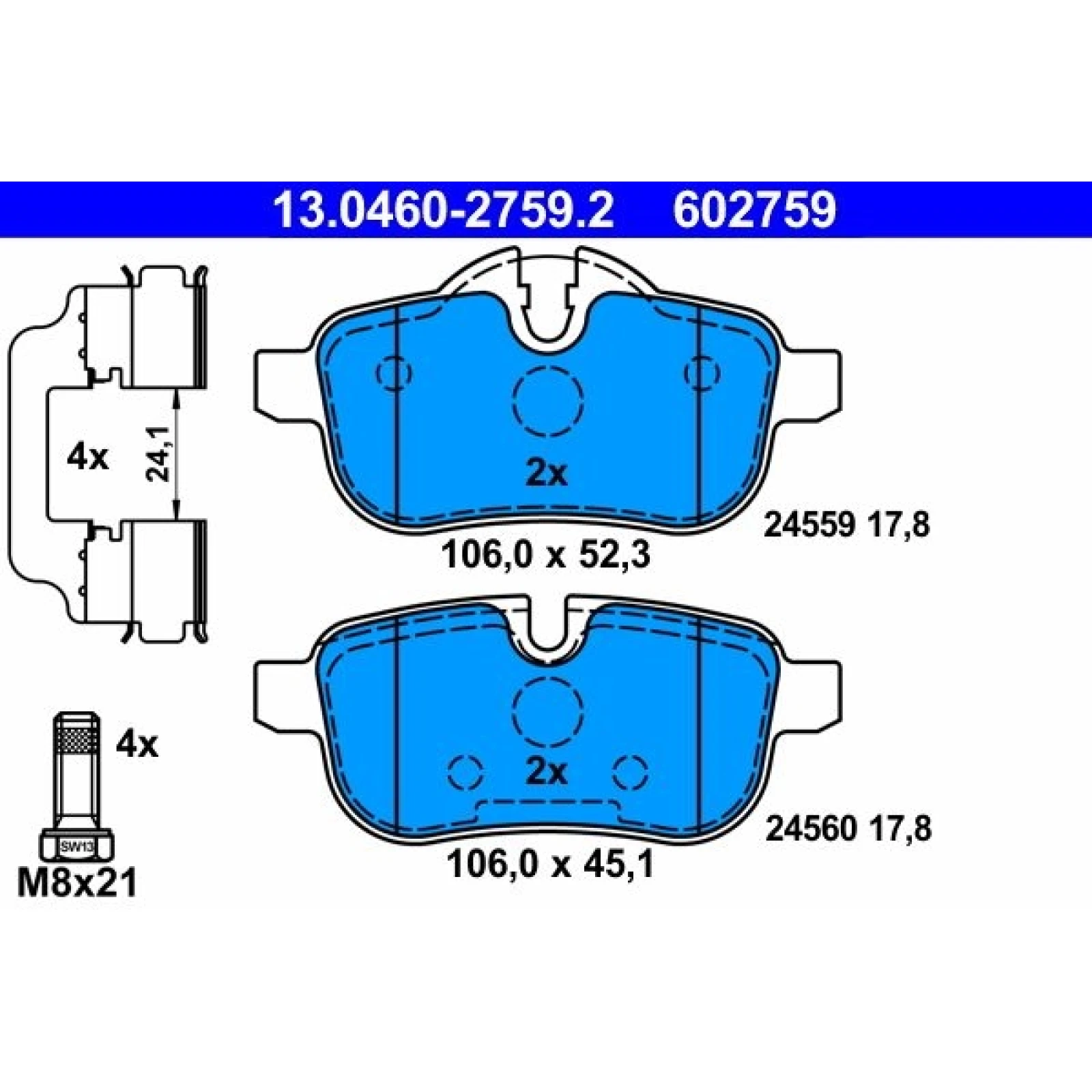 Bremsbelagsatz Bmw T. Z4 2.0-3.0 09 13.0460-2759.2