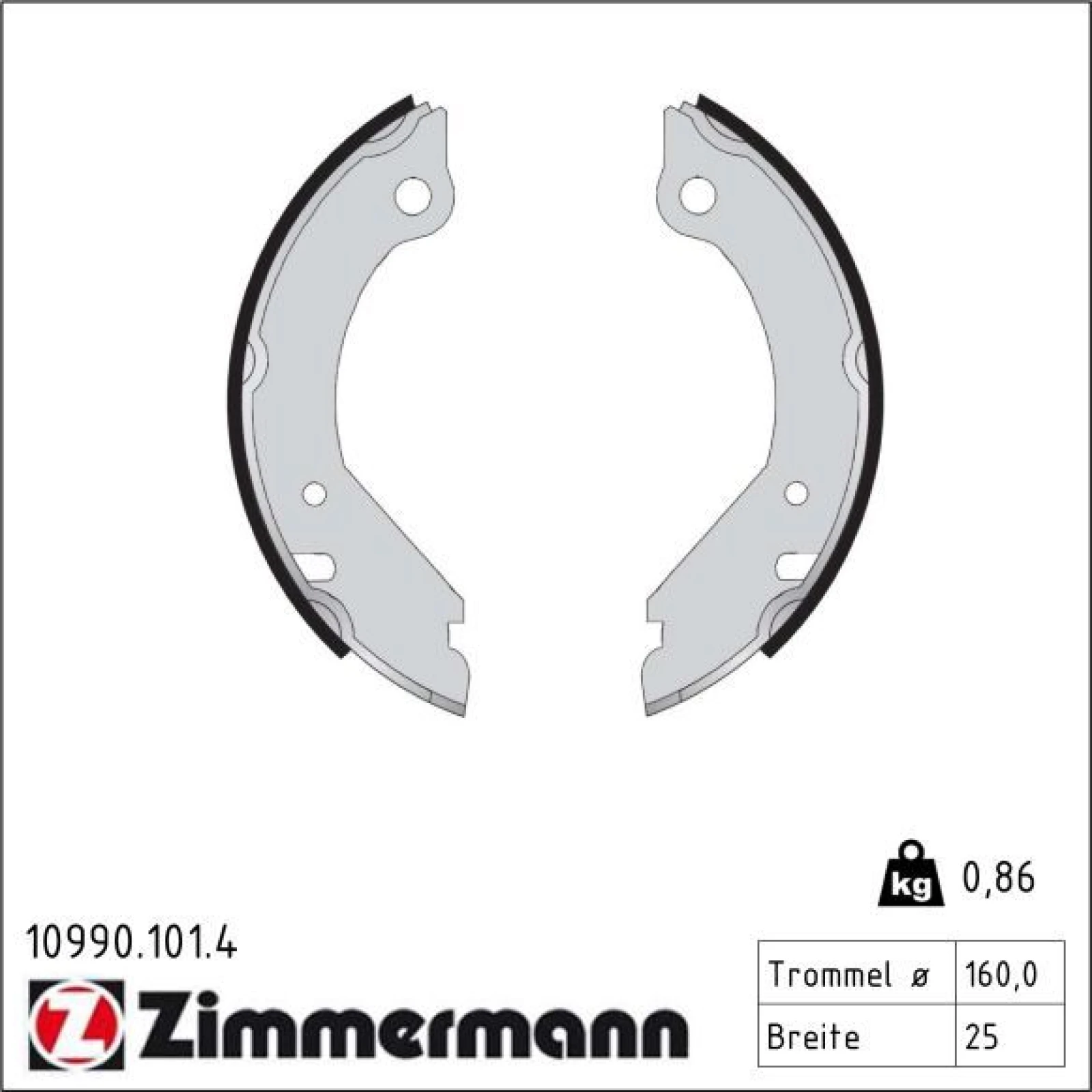 ZIMMERMANN Bremsbacken 10990.101.4