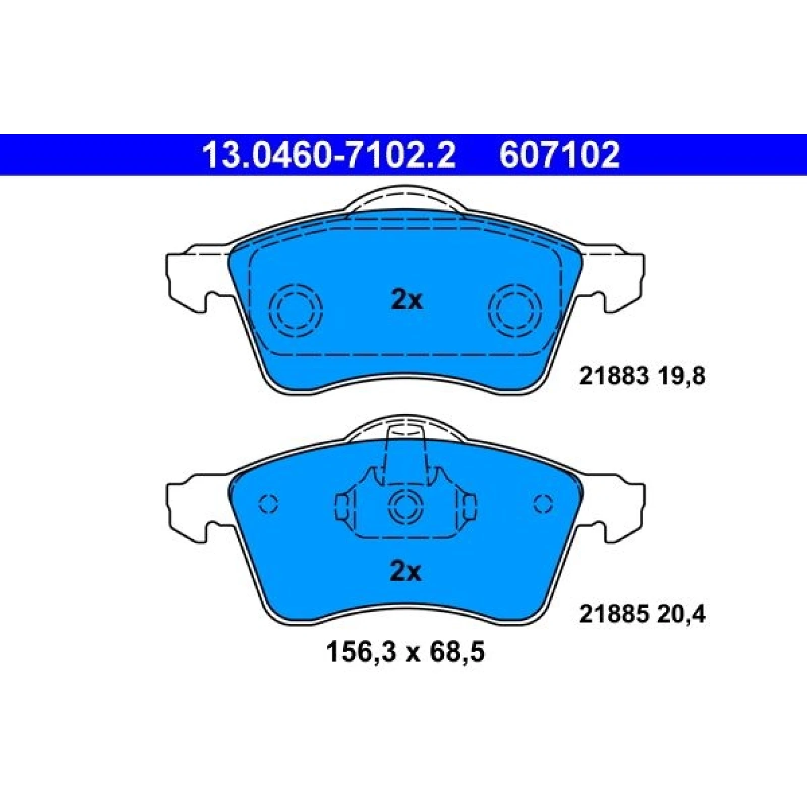 Bremsbelagsatz Vw P. T4 1,9-2,5 Tdi/2,0-2,8 90-03 13.0460-7102.2
